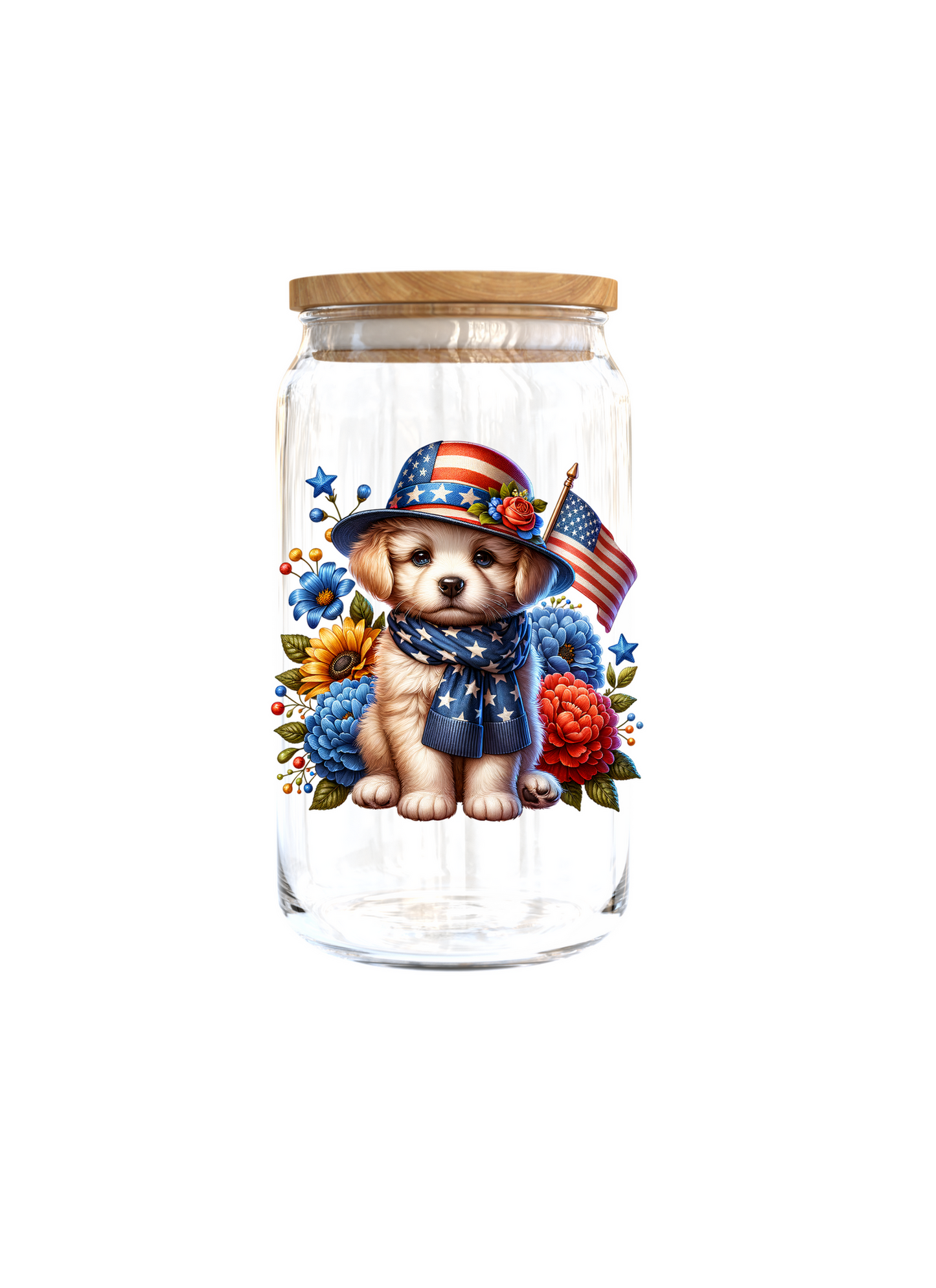 America Dog| UV DTF DECAL 3''(Double Sided image)