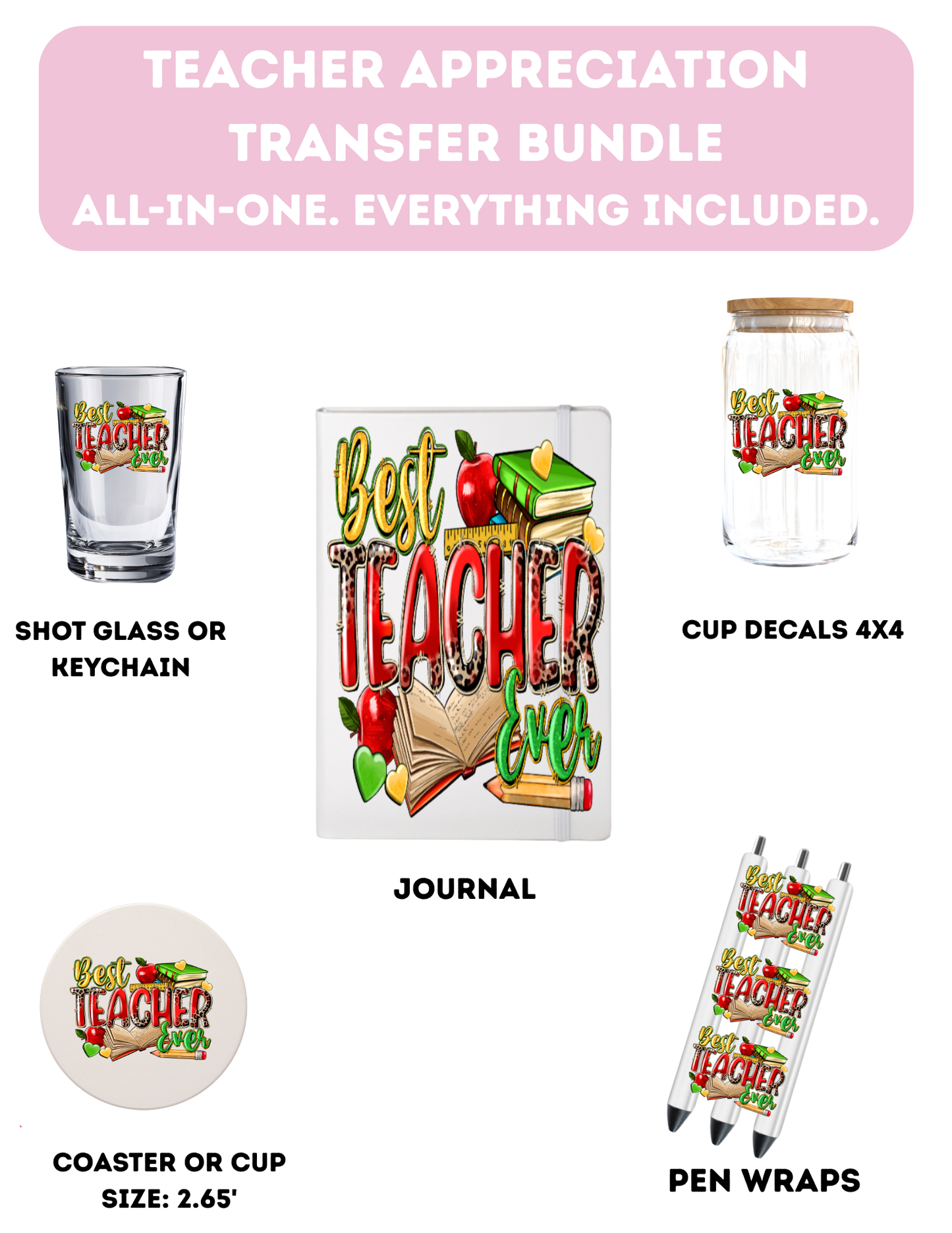 Best Teacher Ever- Everything Included-UV DTF