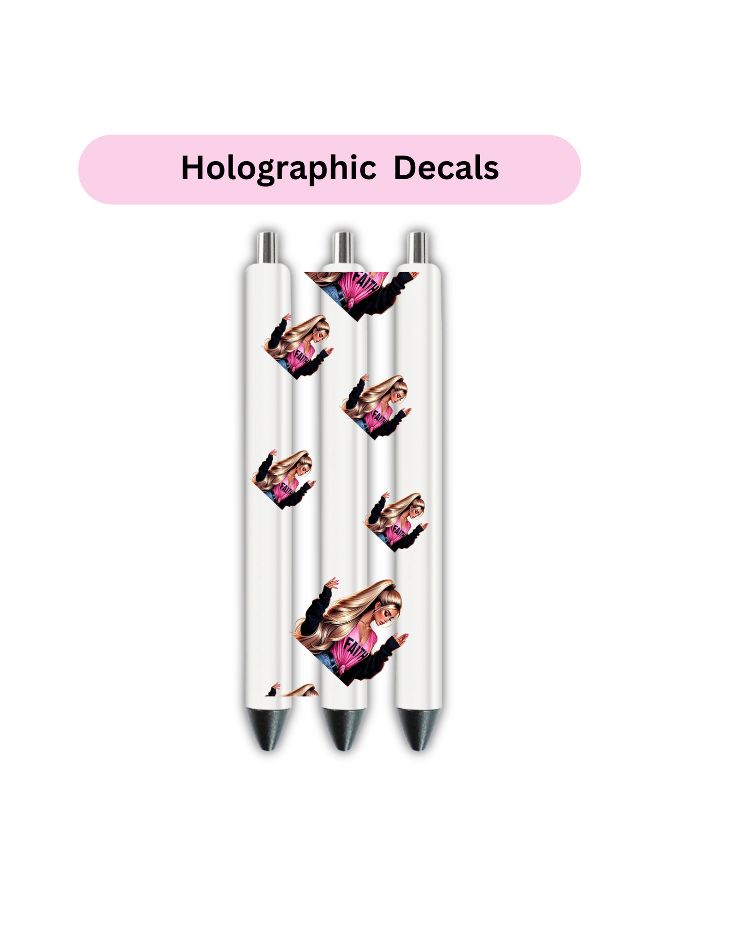 Faith (Blonde hair) -(HOLOGRAPHIC)-Journal UV DTF DECAL