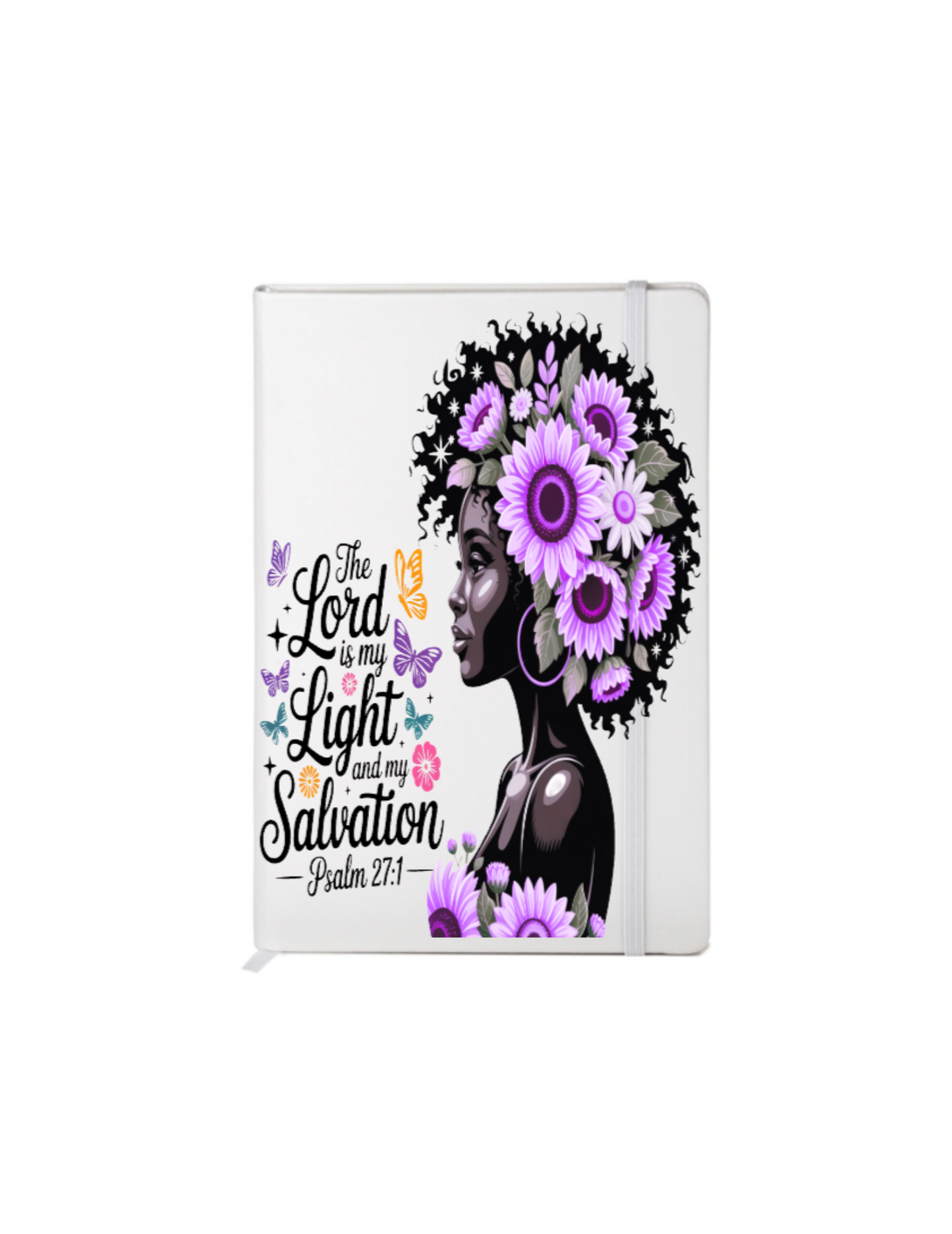 The lord is my light and my SALVATION (PURPLE FLOWER IN HAIR )-UV DTF