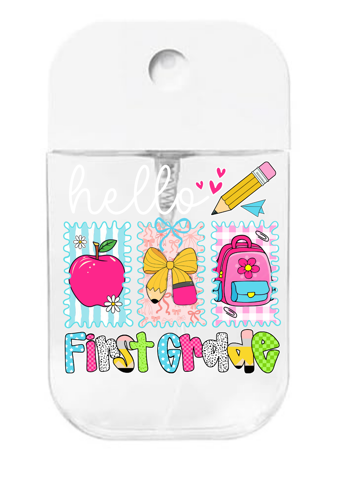 First Grade (Girly) - UVDTF- Spray bottle Tranfers