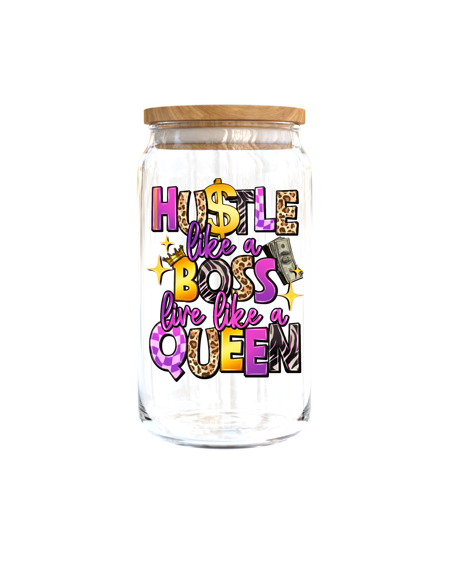 Hustle like a boss live like Queen- Journal UV DTF