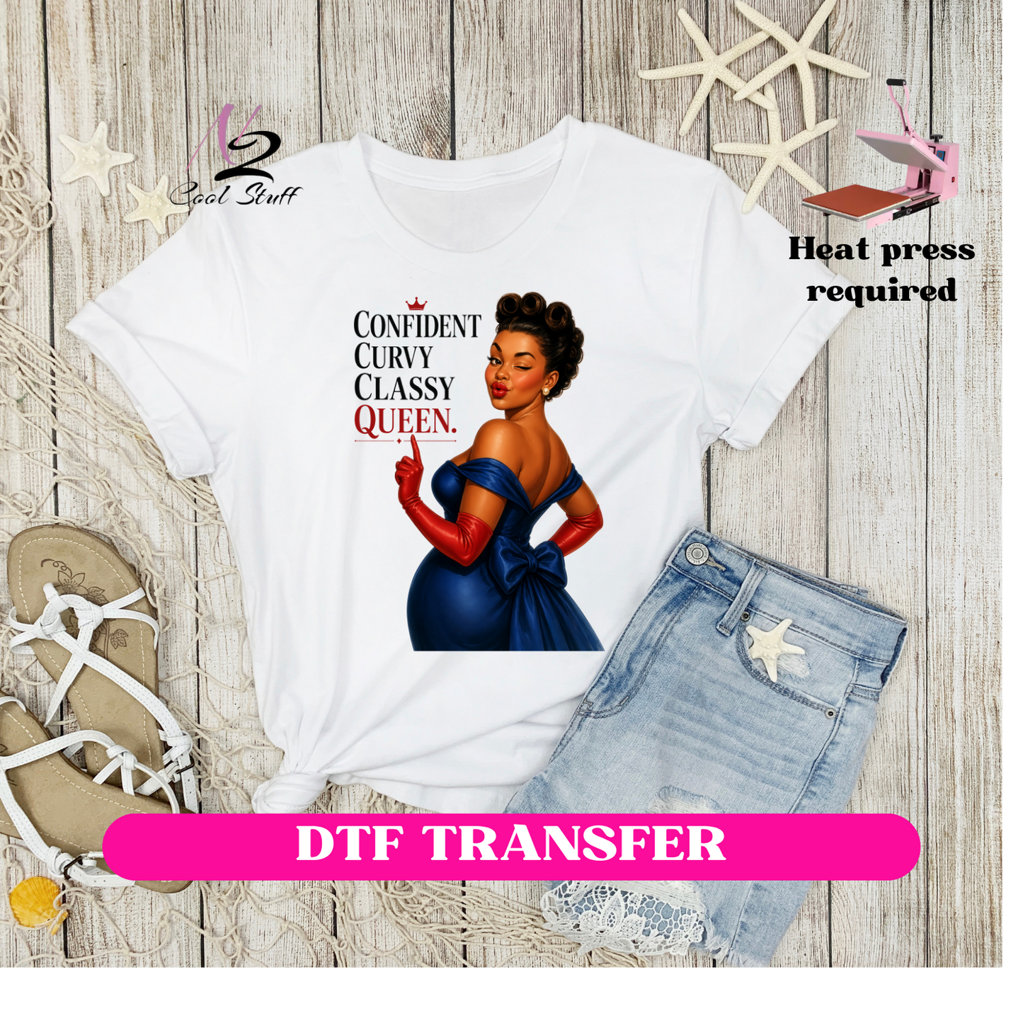 Confident Curvy-Dtf Transfer