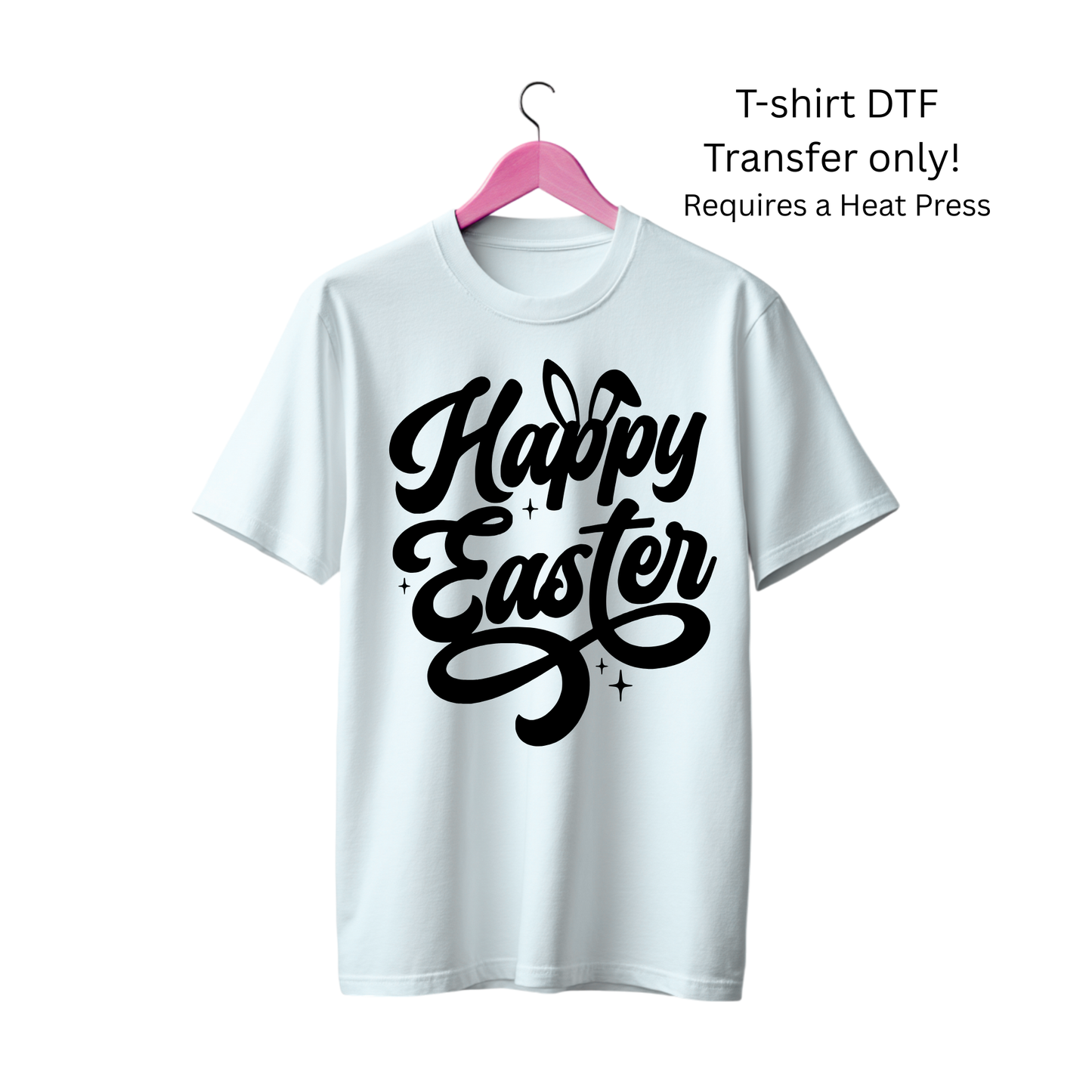 Happy Easter (black lettering ) -Dtf Transfer