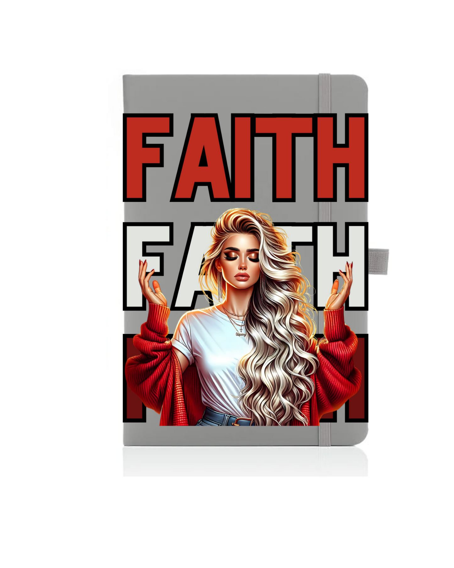 Faith - red -blonde hair - Journal UV DTF