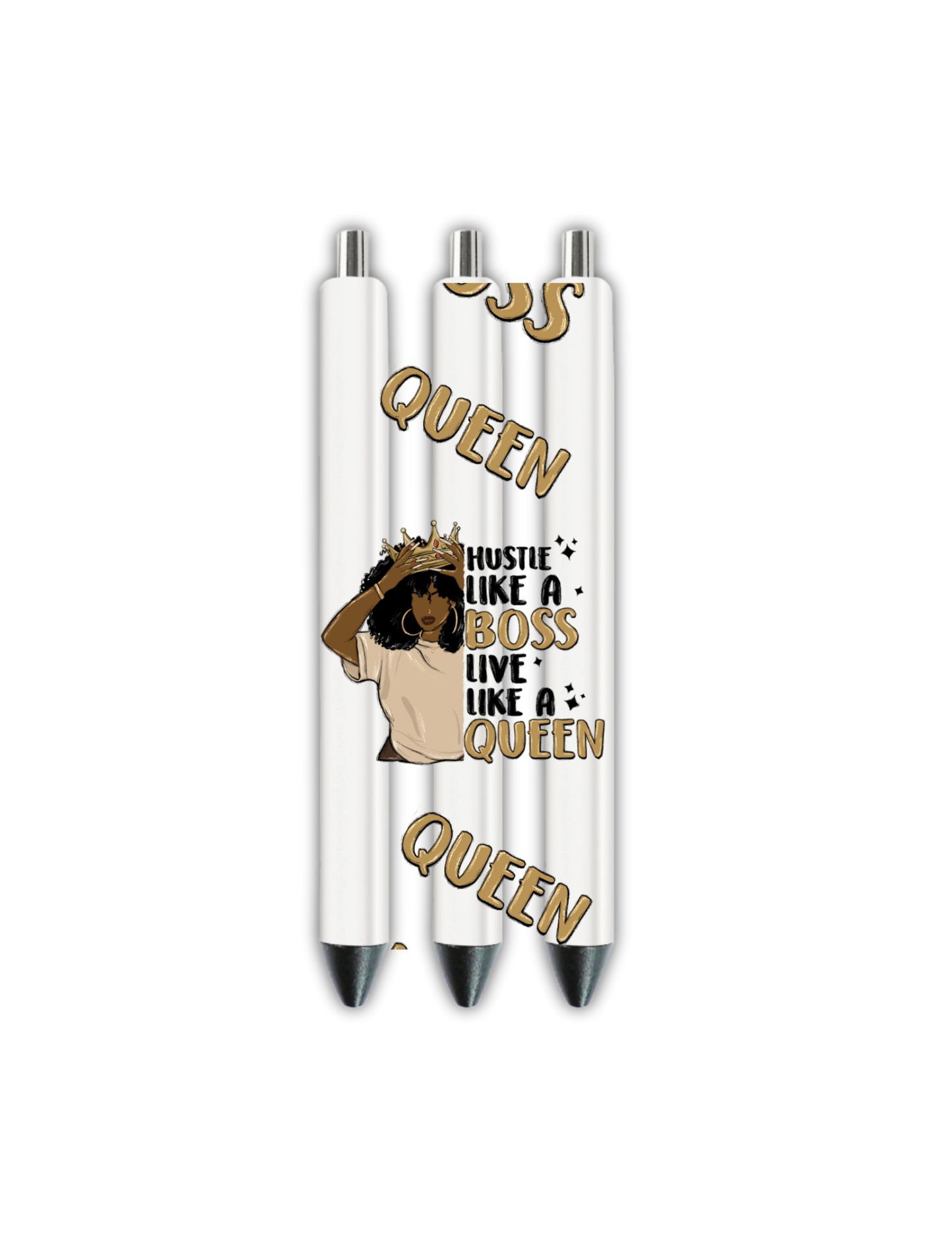 Hustle like a boss live like a Queen- Journal UV DTF DECAL