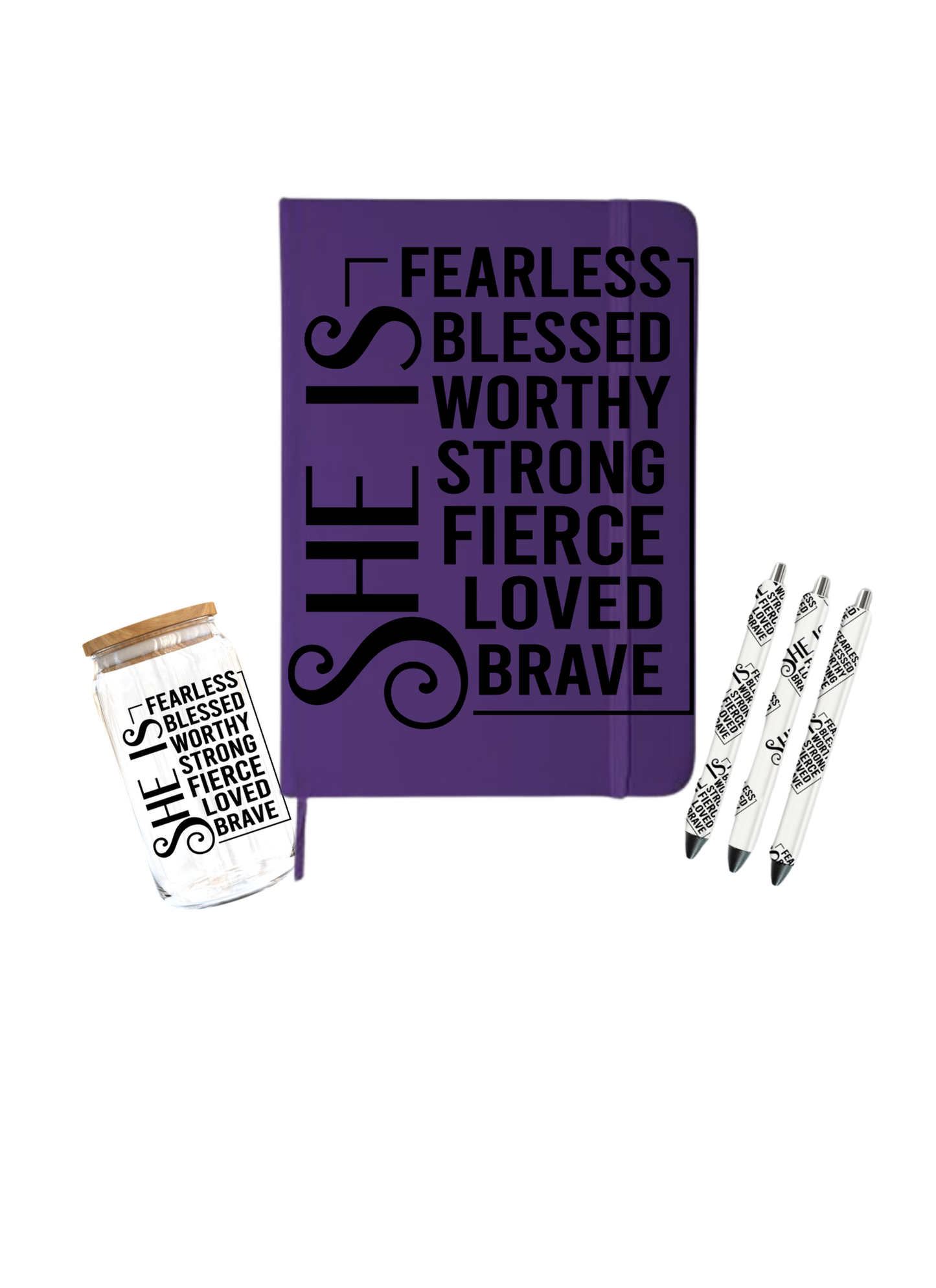 She is - Black Font | Journal UV DTF DECAL
