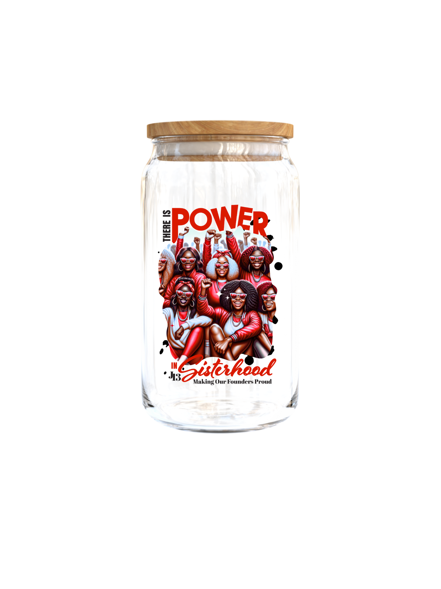 There is power in Sisterhood (RED AND WHITE) (Melanin related)-UV DTF