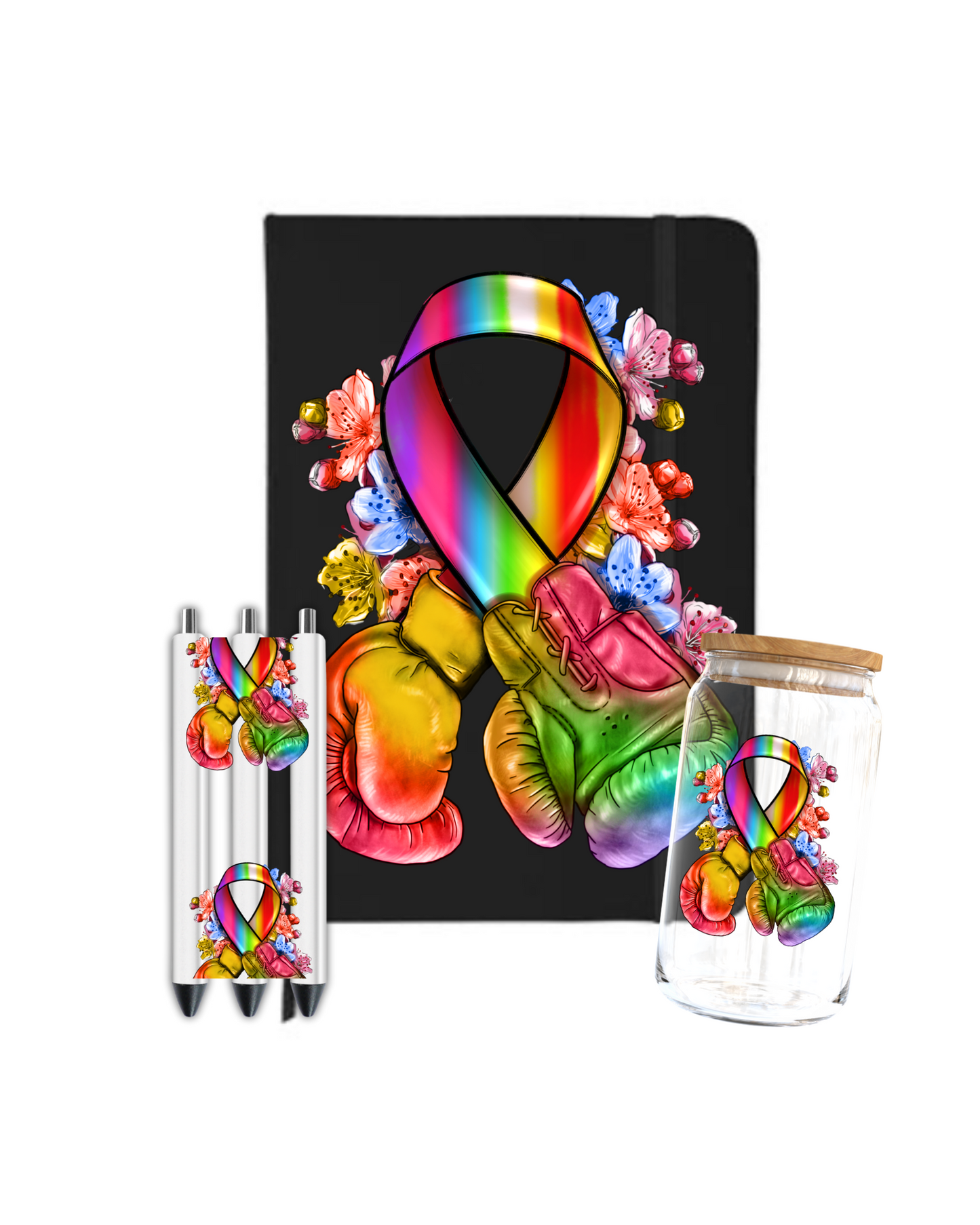 Cancer gloves awareness all colors - Journal UV DTF