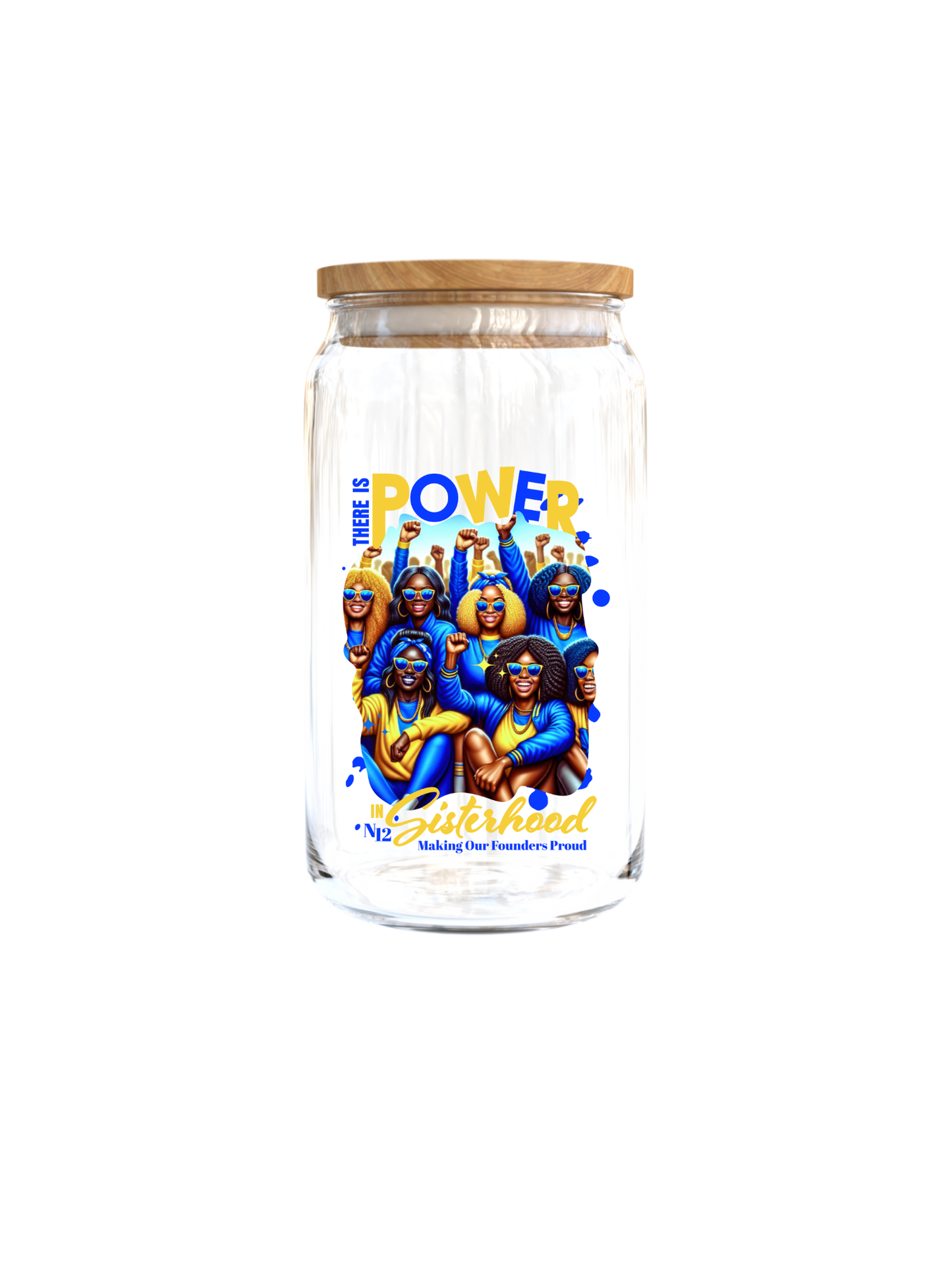 There is power in Sisterhood (BLUE AND YELLOW) (Melanin related)-UV DTF