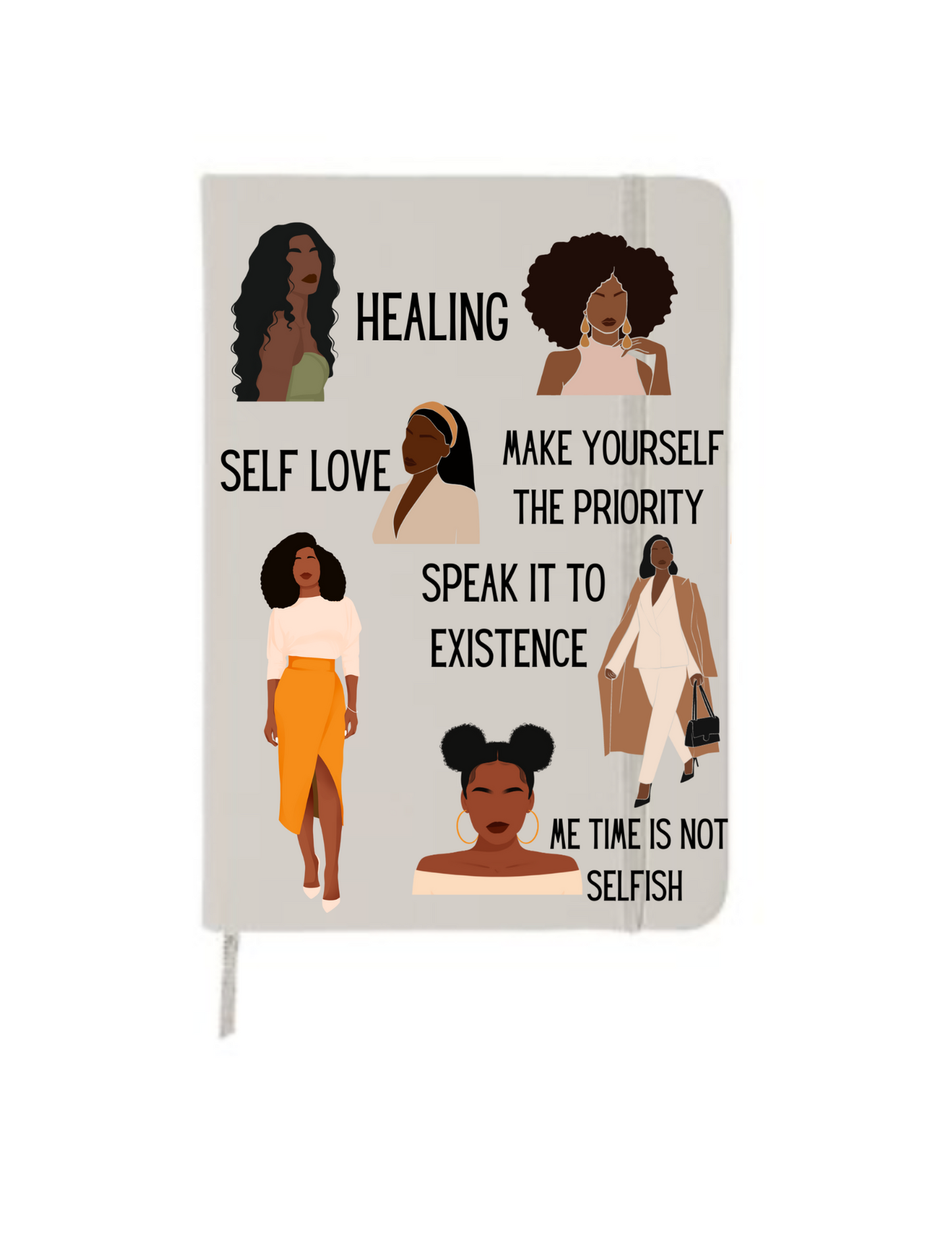 Self love Affirmations (black woman) healing , self love -Journal UV DTF DECAL