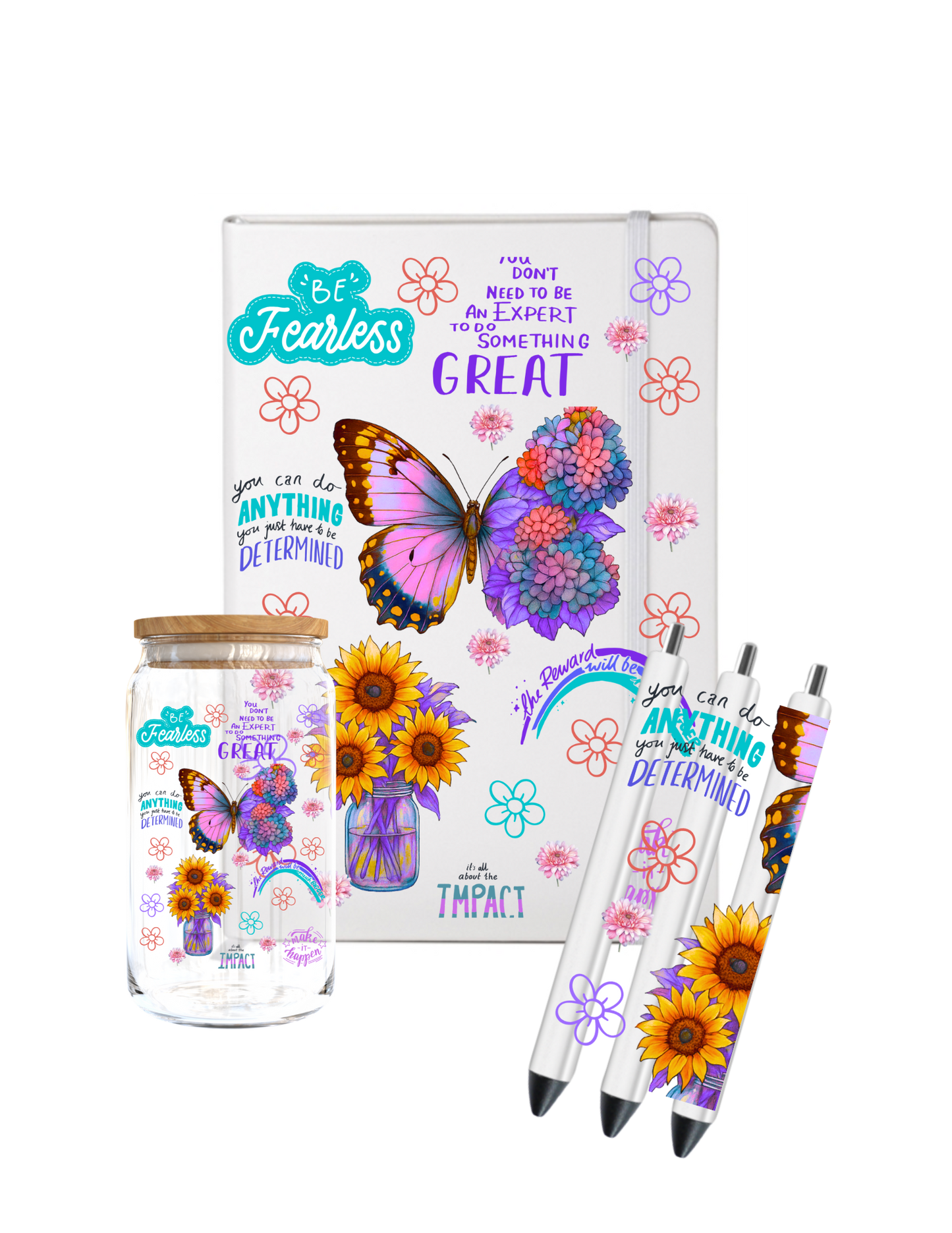Be fearless (purple theme)- Journal UV DTF DECAL