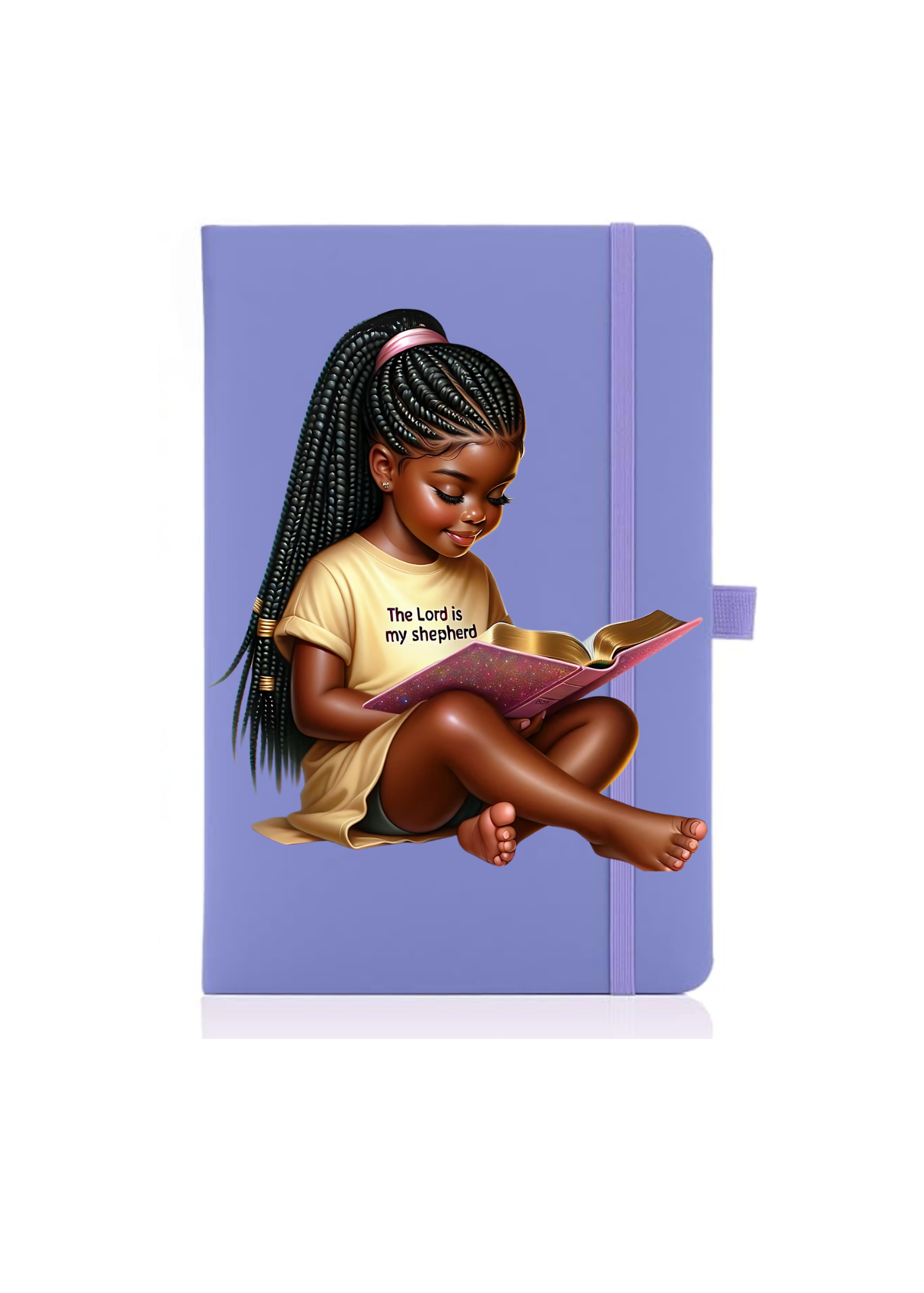 The Lord is my Shepherd yellow little girl - Journal UV DTF