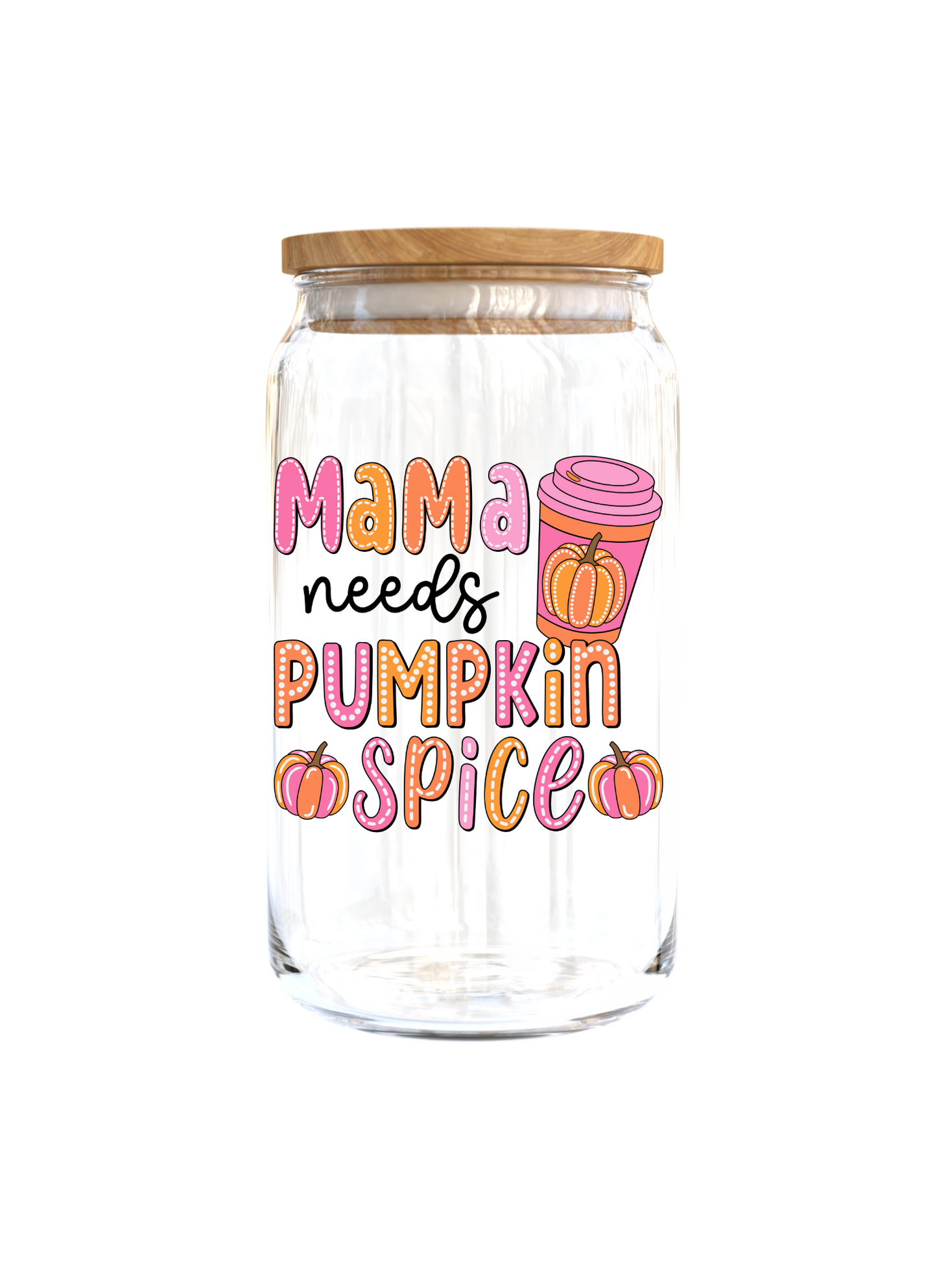 Mama needs pumpkin spice |(Parent & ME) | UV DTF DECAL 3''(Double Sided image)