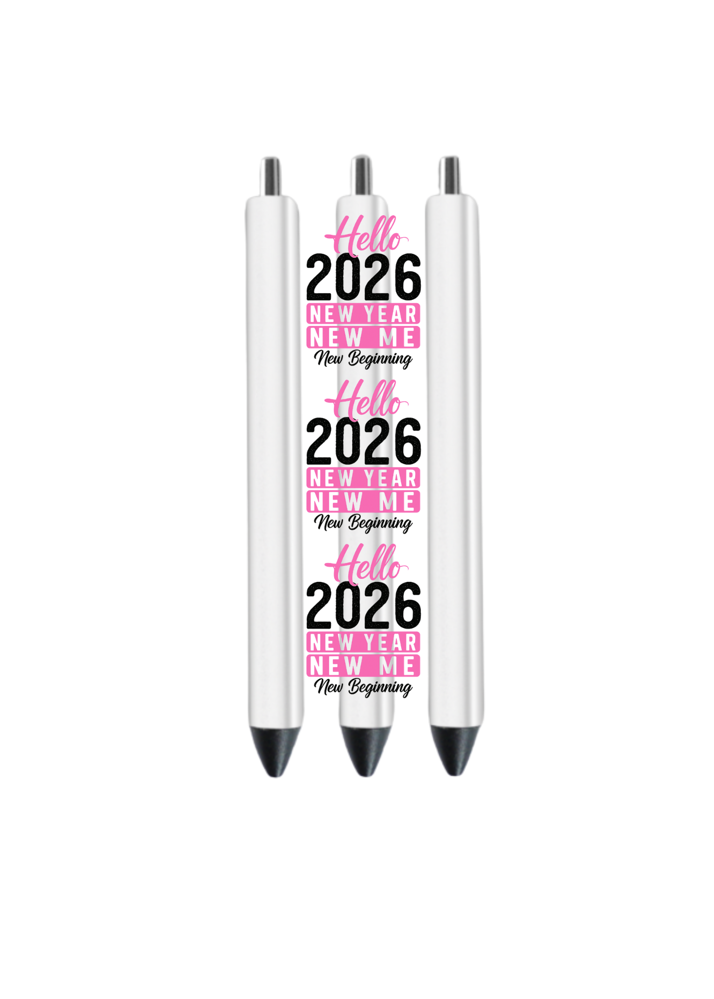 Hello 2026 New New year (pink)- (Inspiration related)-UV DTF