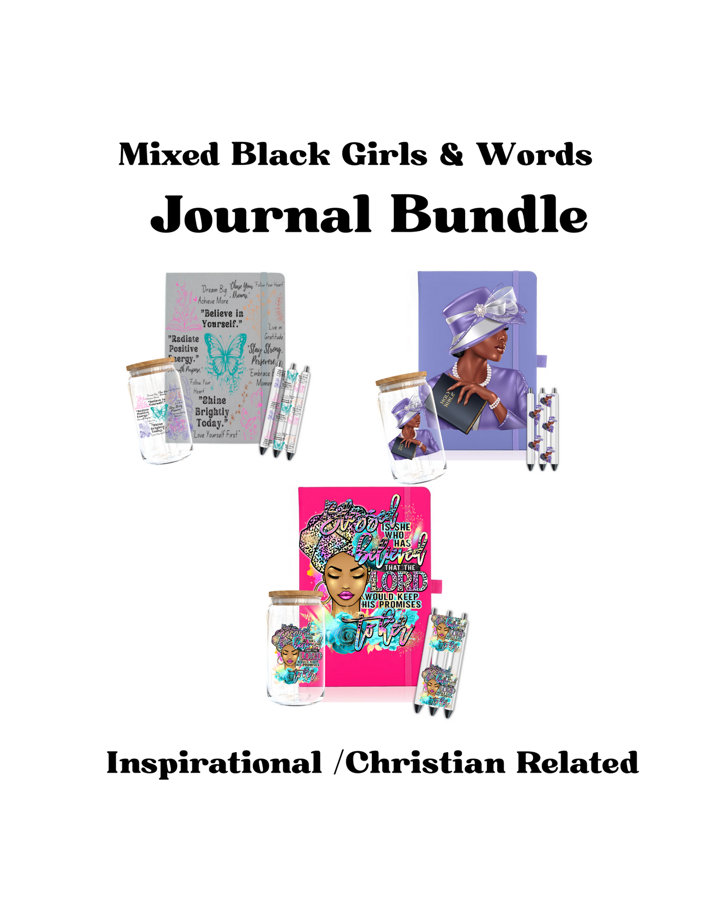Mystery Christian & Inspirational UV DTF Decals Bundle – Cup, Journal & Pen Transfer