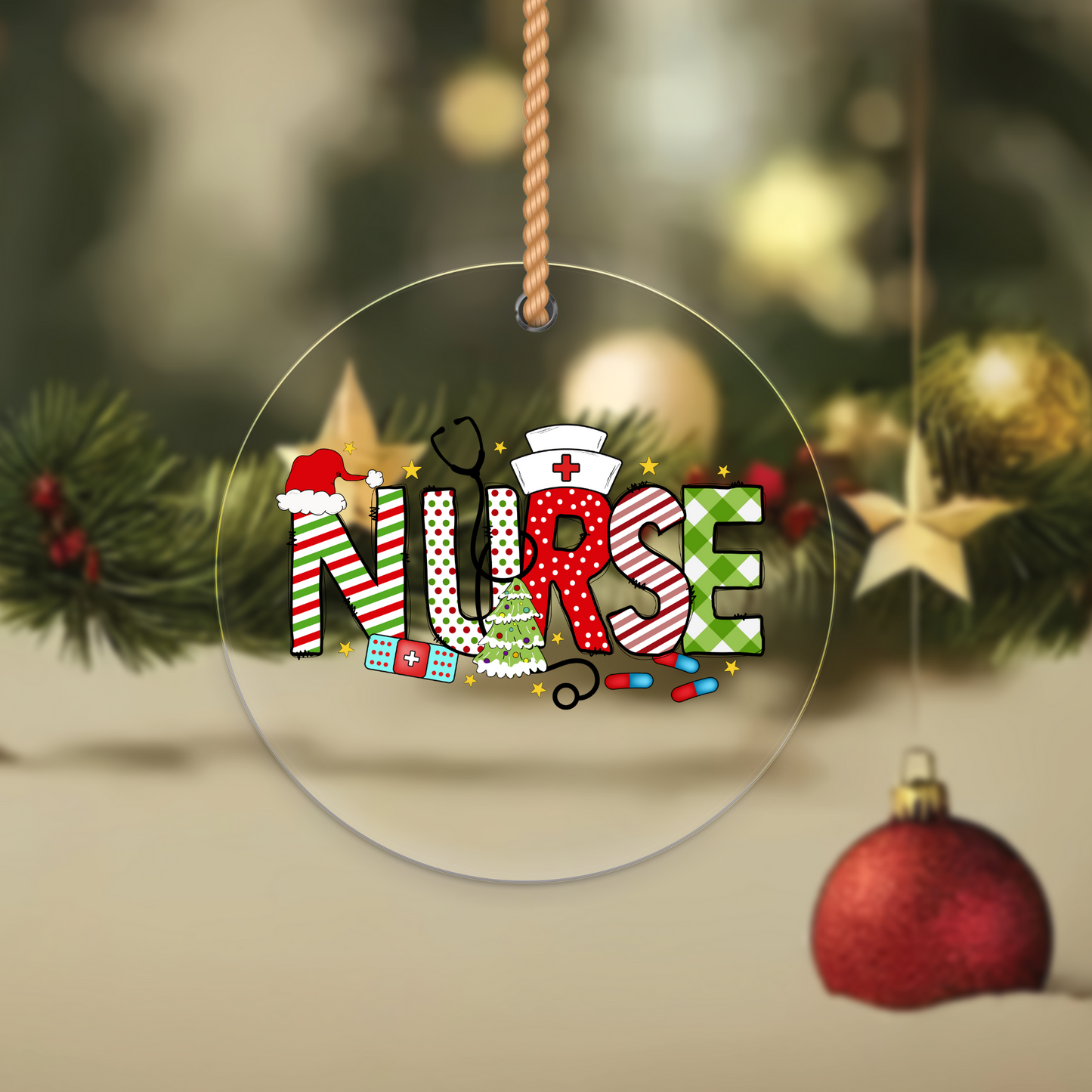 Nurse- Christmas Ornament UV DTF