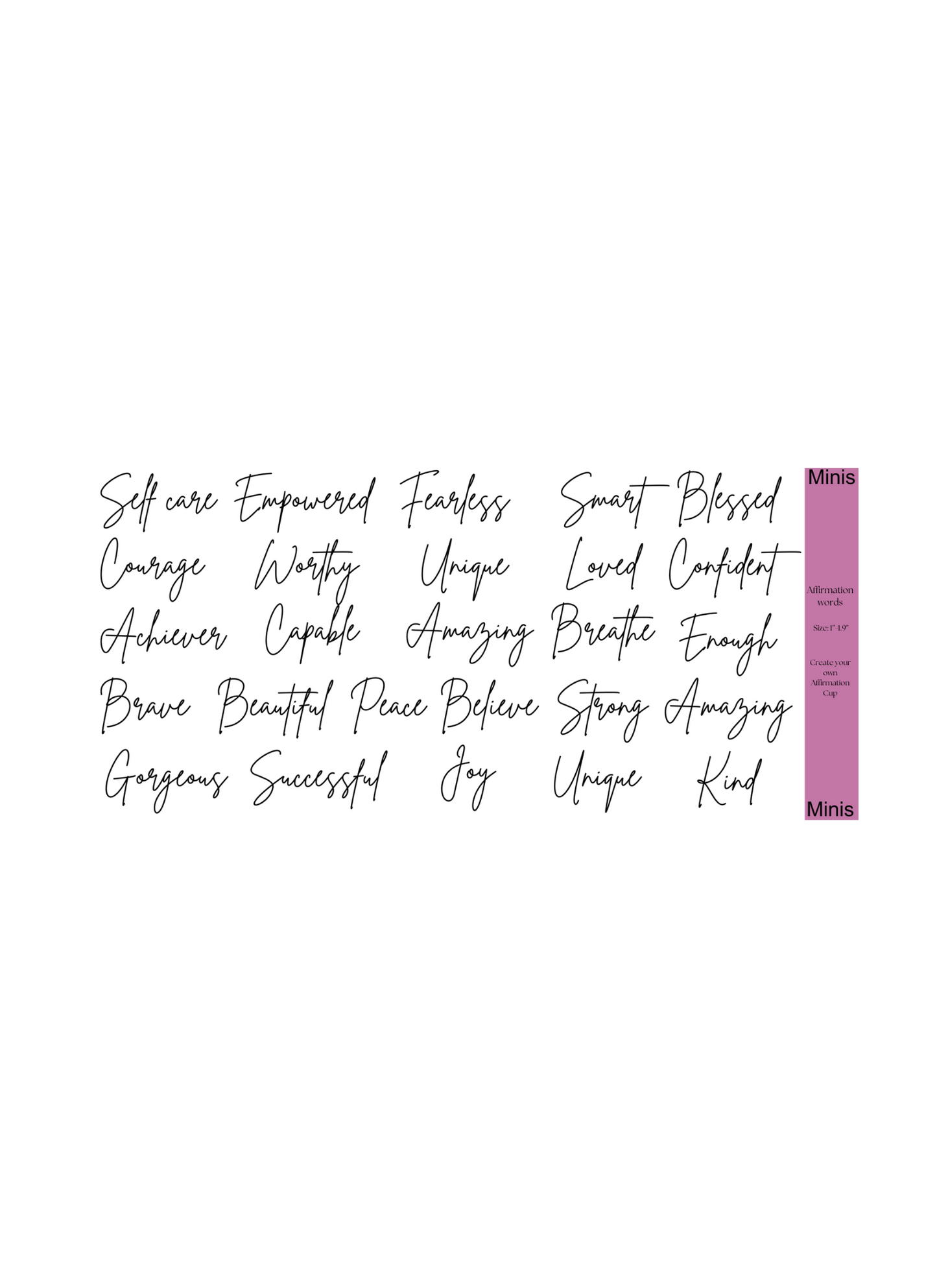 Minis SOLD BY THE SHEET -Double Sided UVDTF
