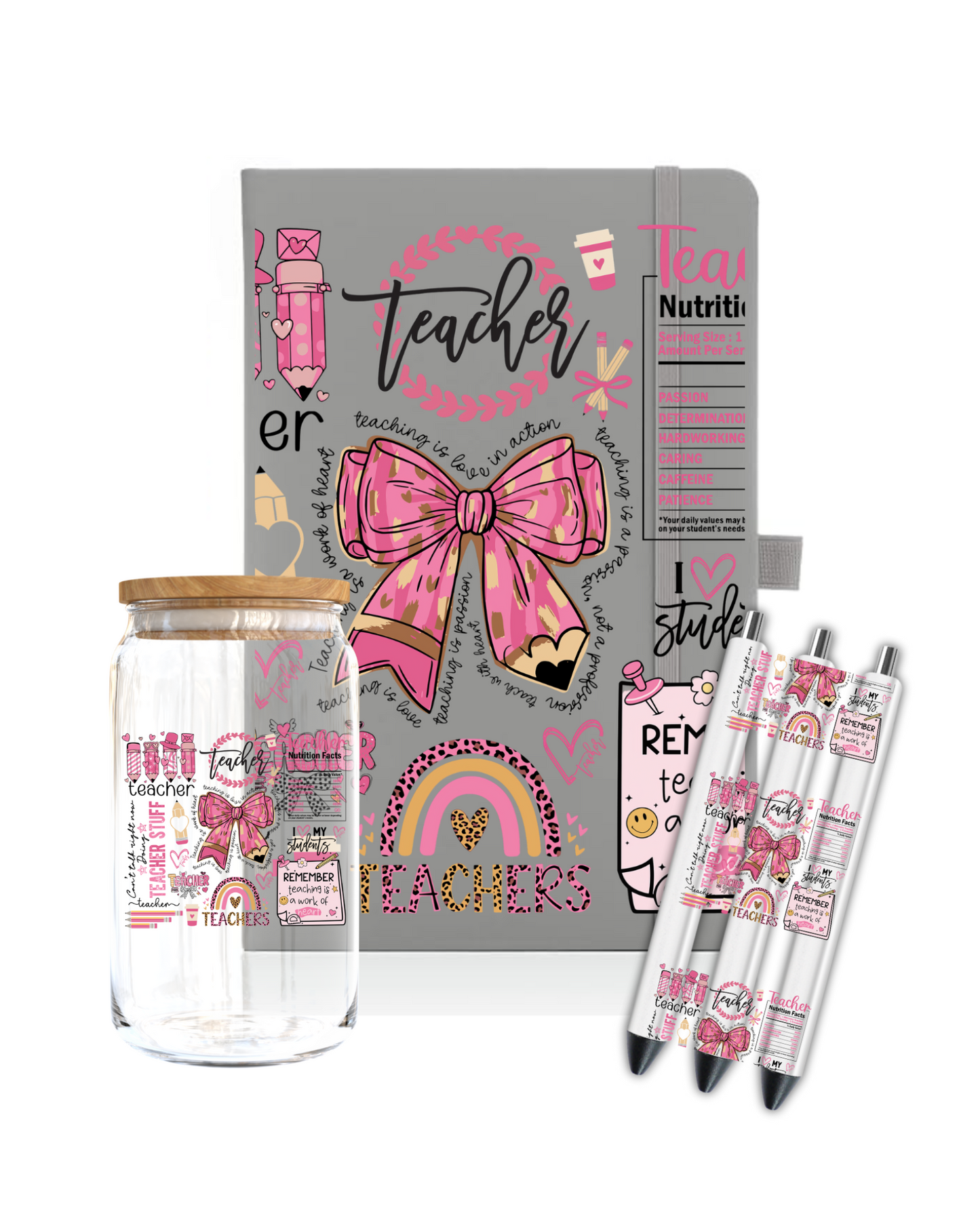 Teacher - pink- Journal UV DTF