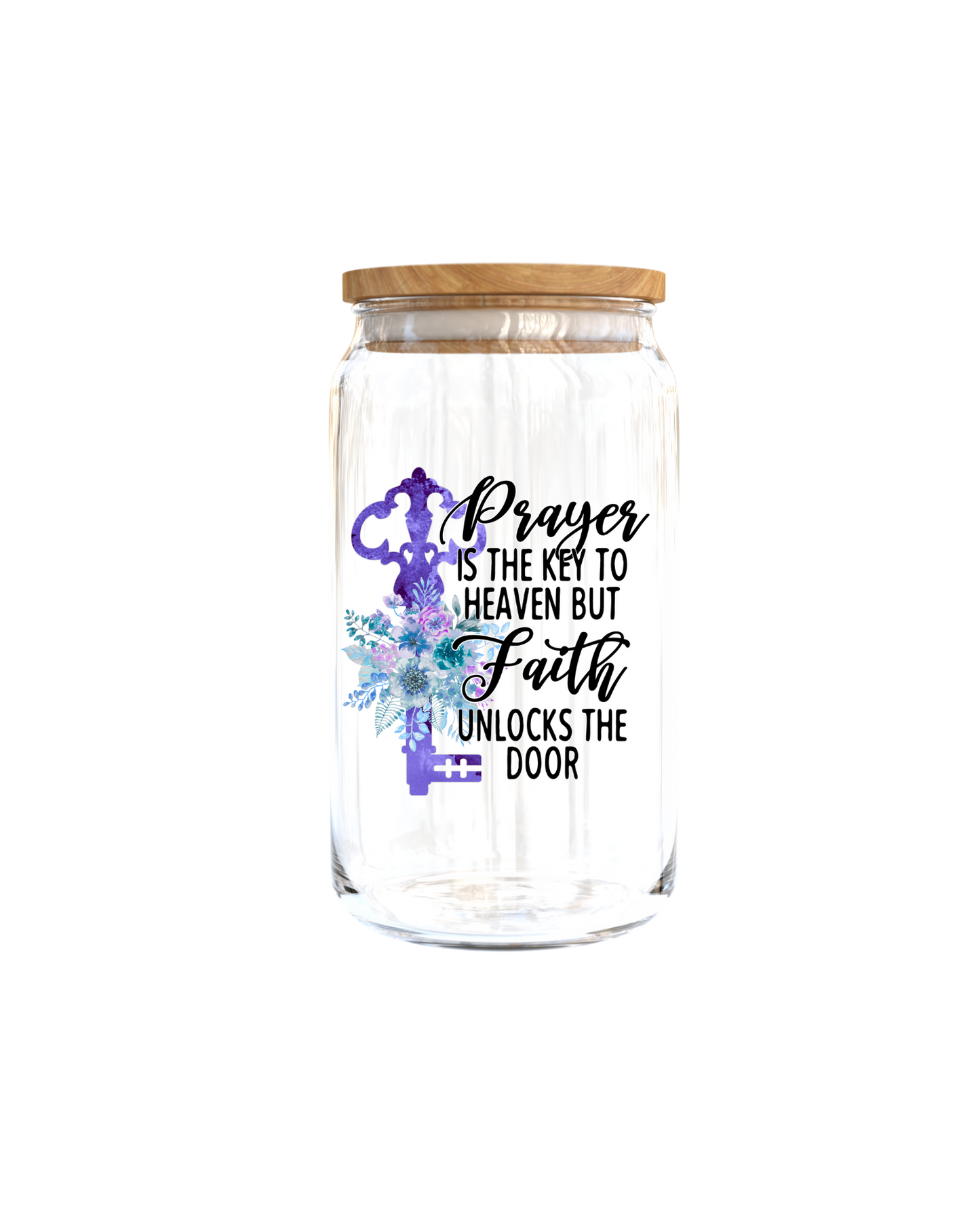 (PURPLE KEY) Prayer is the key to heaven but Faith unlocks the door-UV DTF