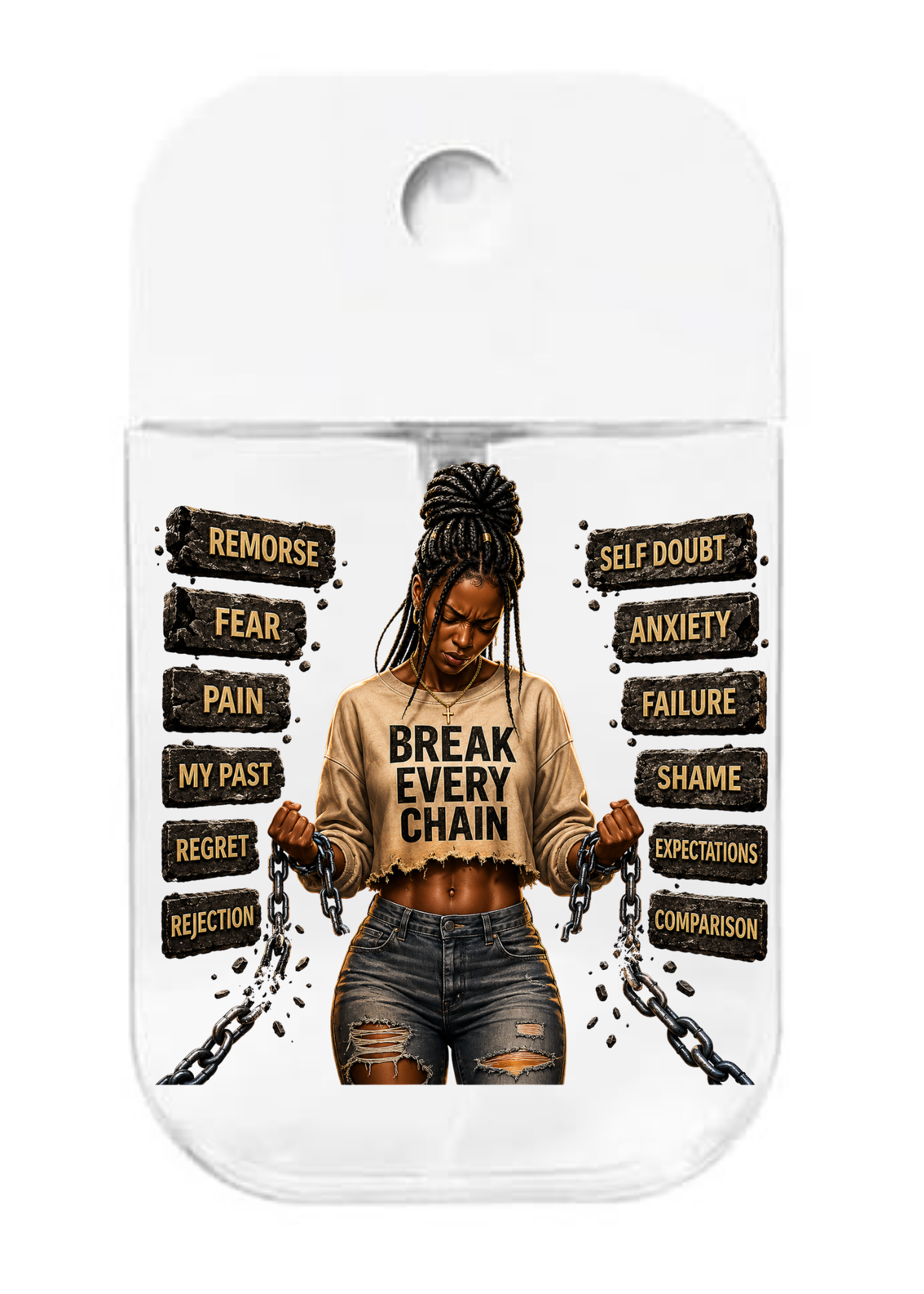 Break everychain (black women) - UVDTF- Spray bottle Tranfers