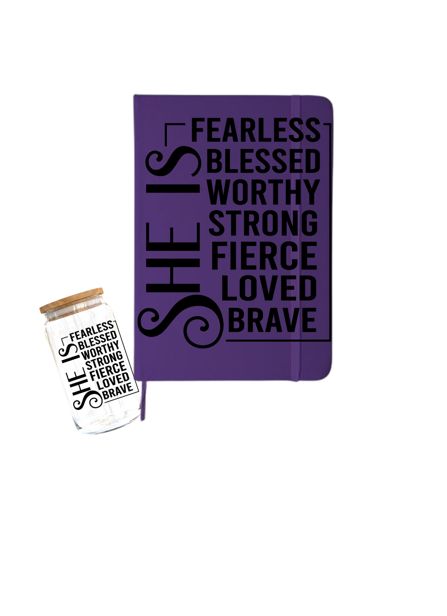 She is - Black Font | Journal UV DTF DECAL