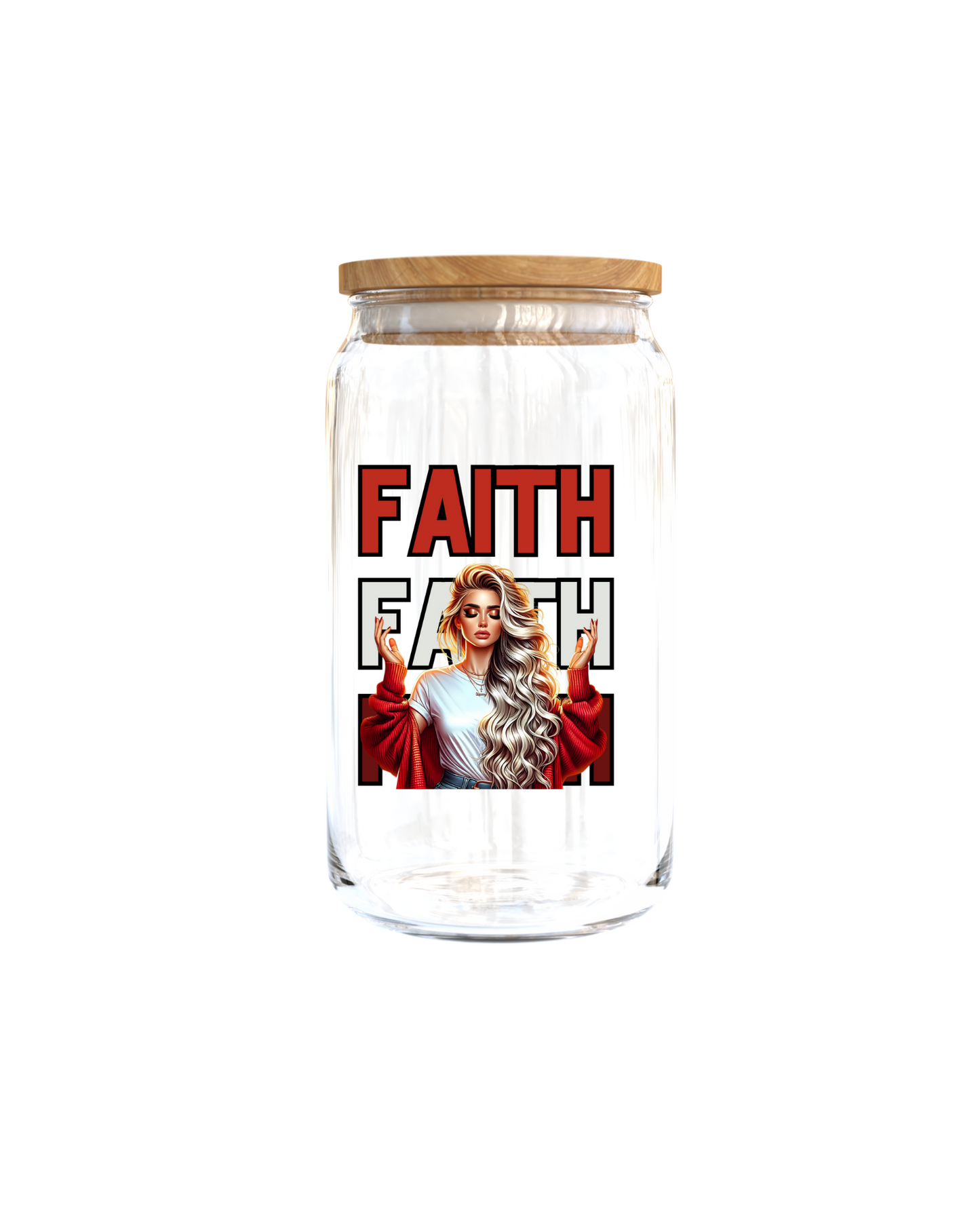 Faith - red -blonde hair - Journal UV DTF