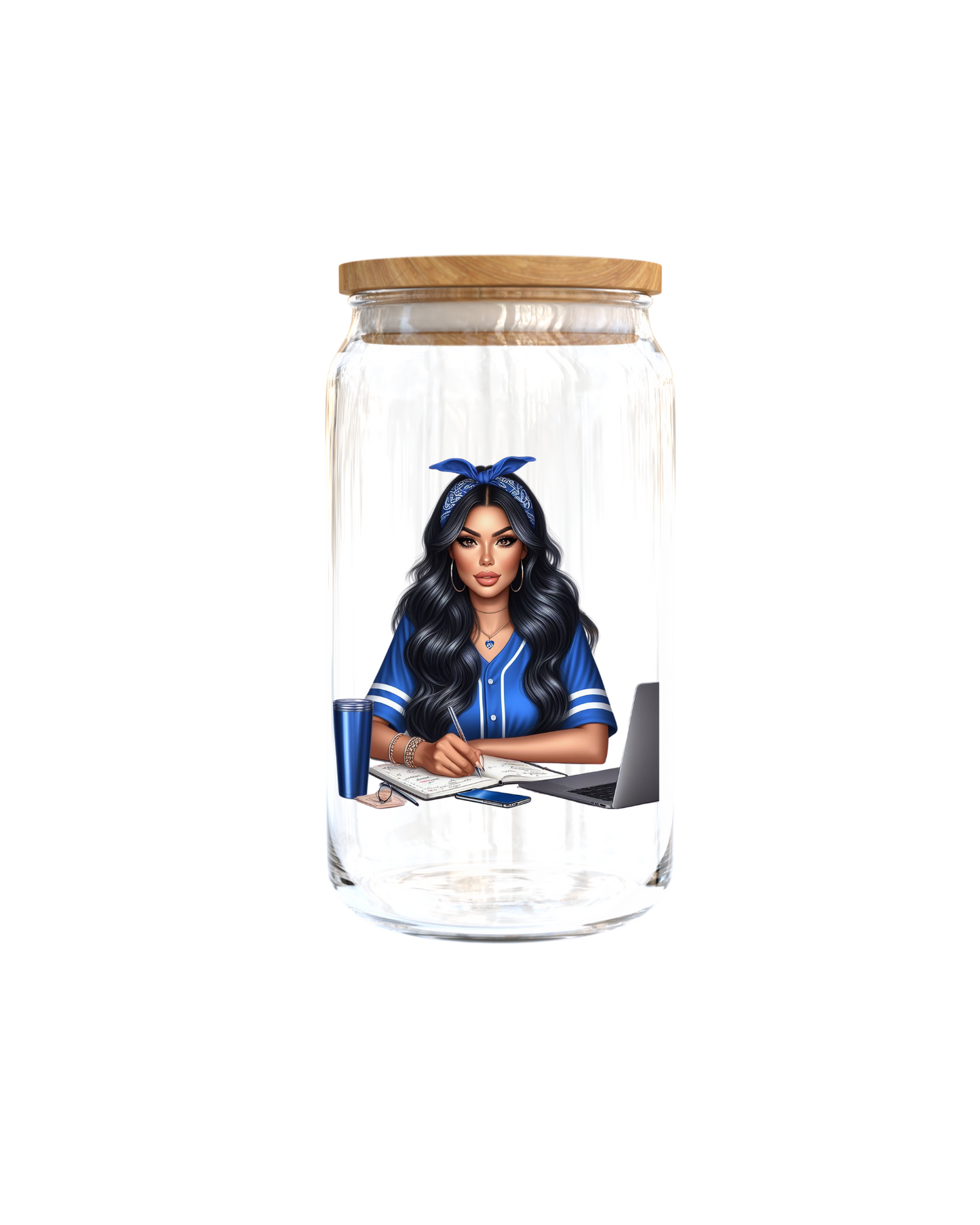 Latino girl blue - Journal UV DTF