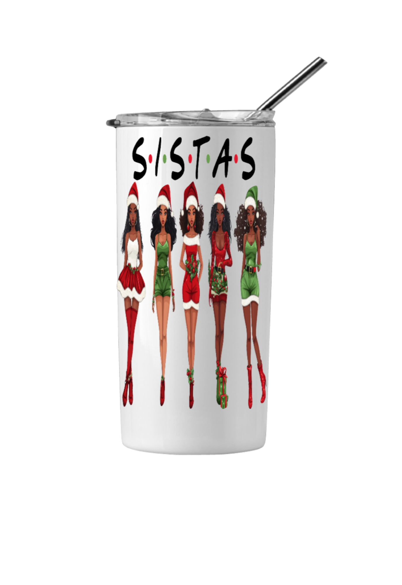Sistas Christmas - UV DTF DECAL 5x7 design for a TUMBLER