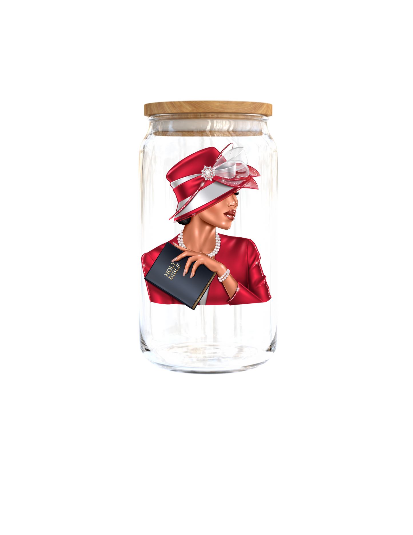 Church woman-red outfit- Journal UV DTF