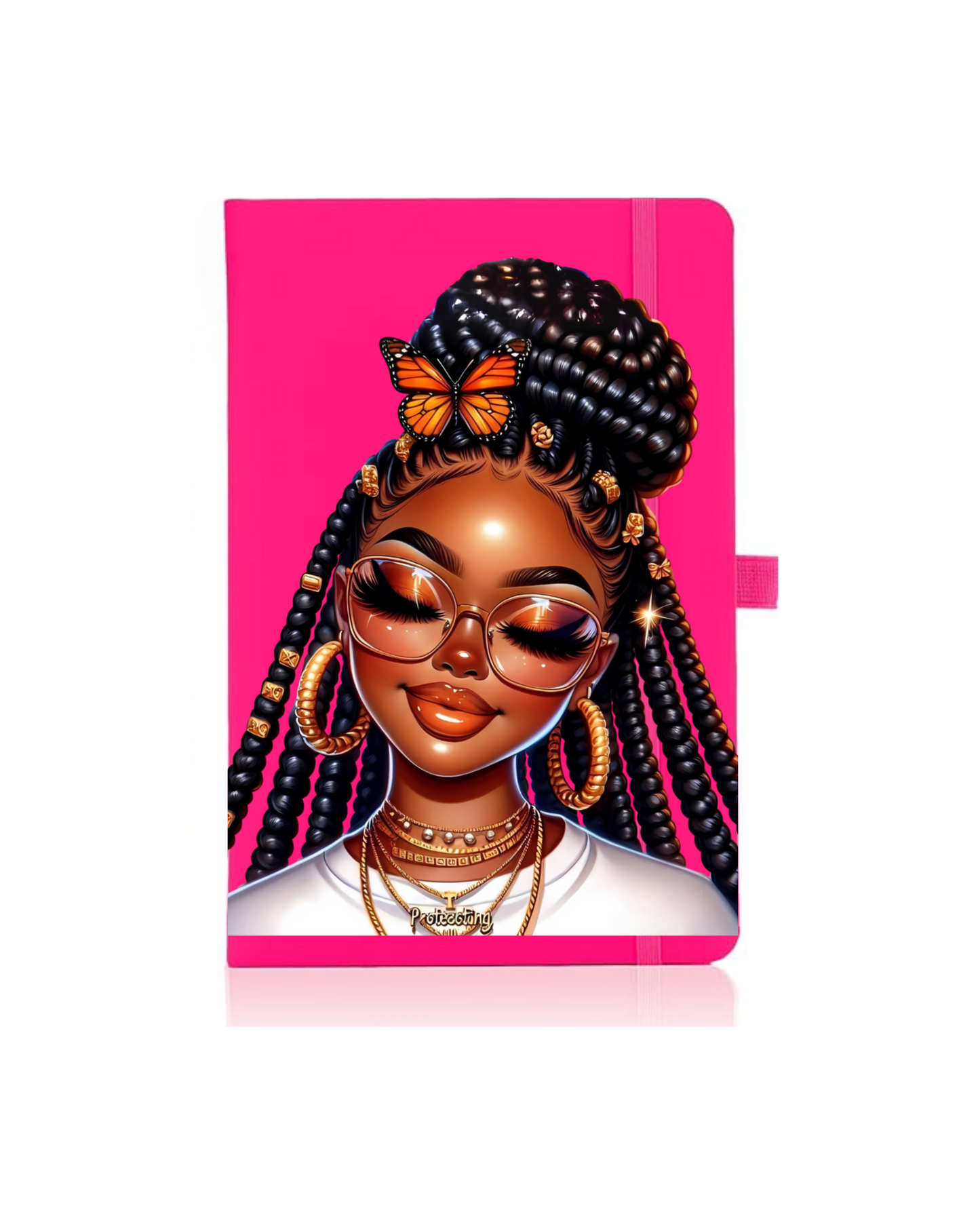 Pretty Lady with braids - Journal UV DTF