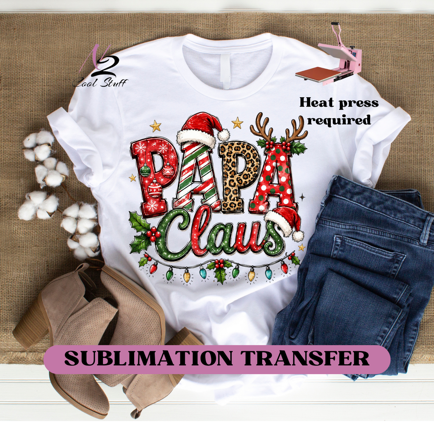 PA PA Claus-Ready to press SUBLIMATION transfer