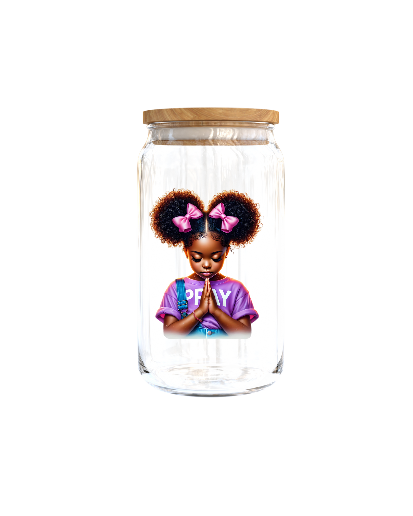 Pray -kid-purple shirt - Journal UV DTF