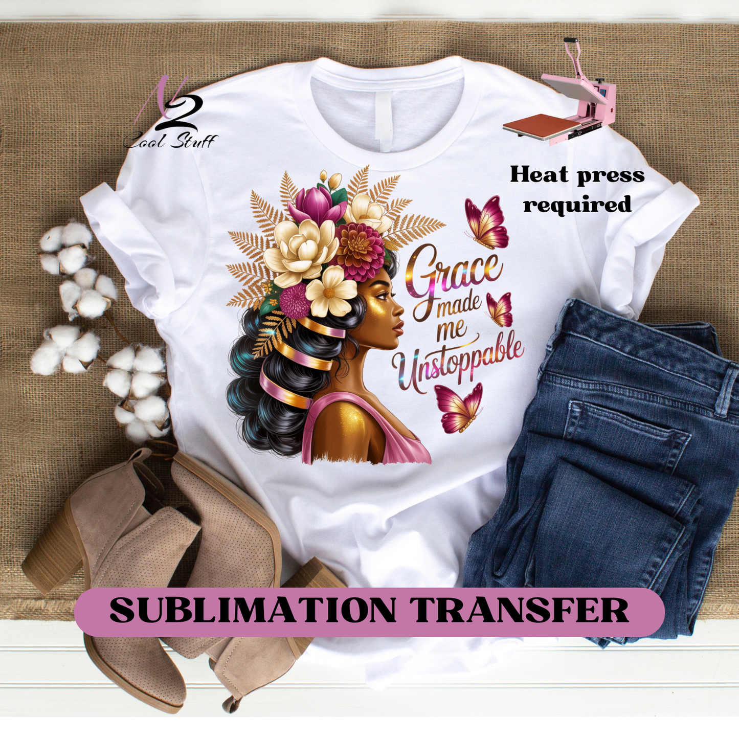 Grace - Ready to press SUBLIMATION transfer