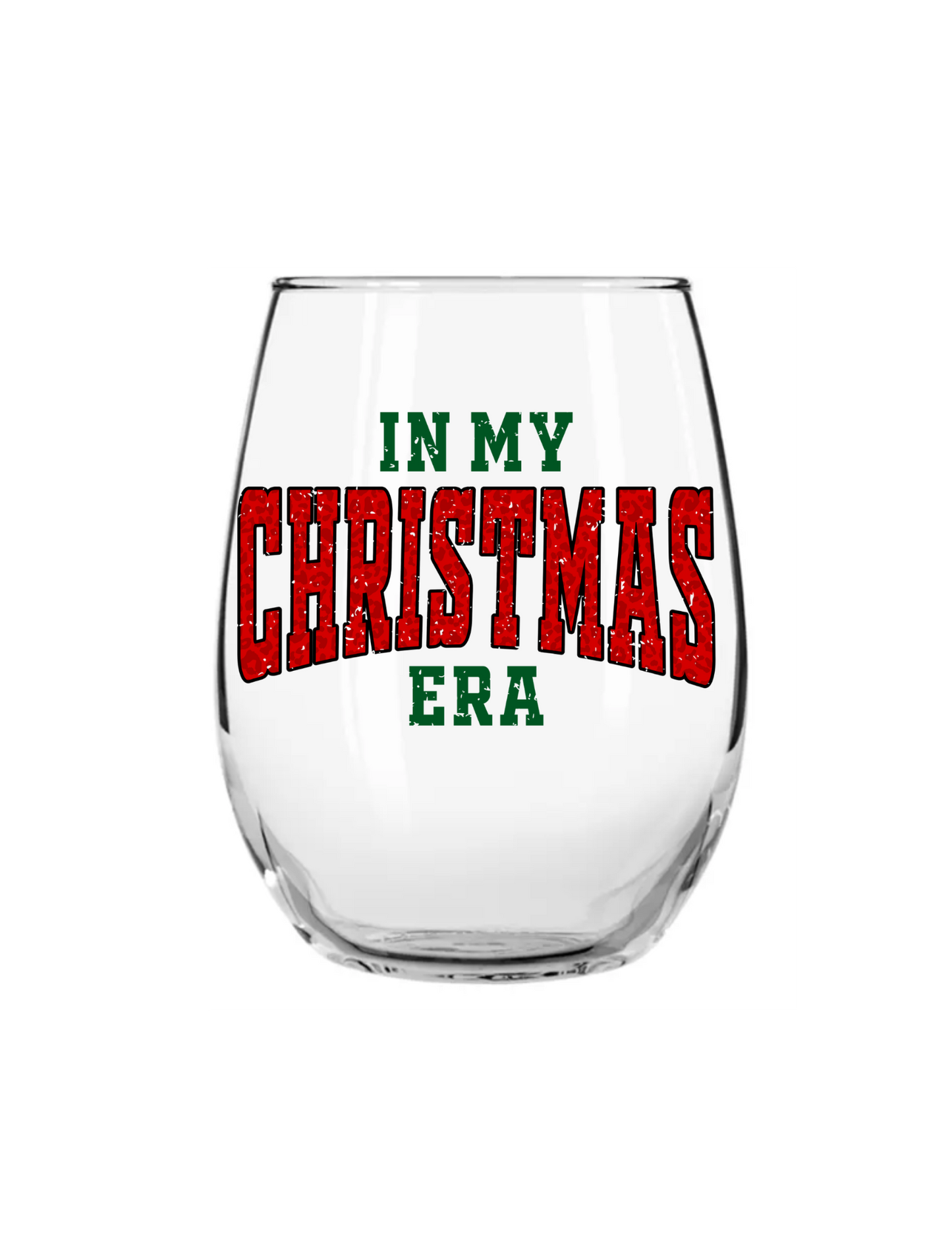 In my Christmas era- Wine glasses UV DTF