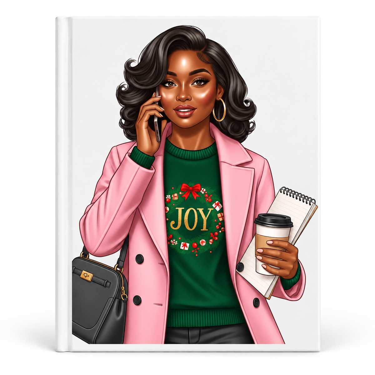 Joy -(Pink Jacket ) (Christmas theme) UV DTF