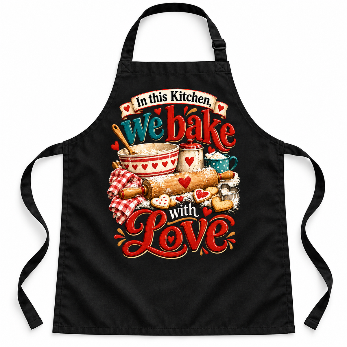 In this kitchen we bake with love- APRON DTF transfer