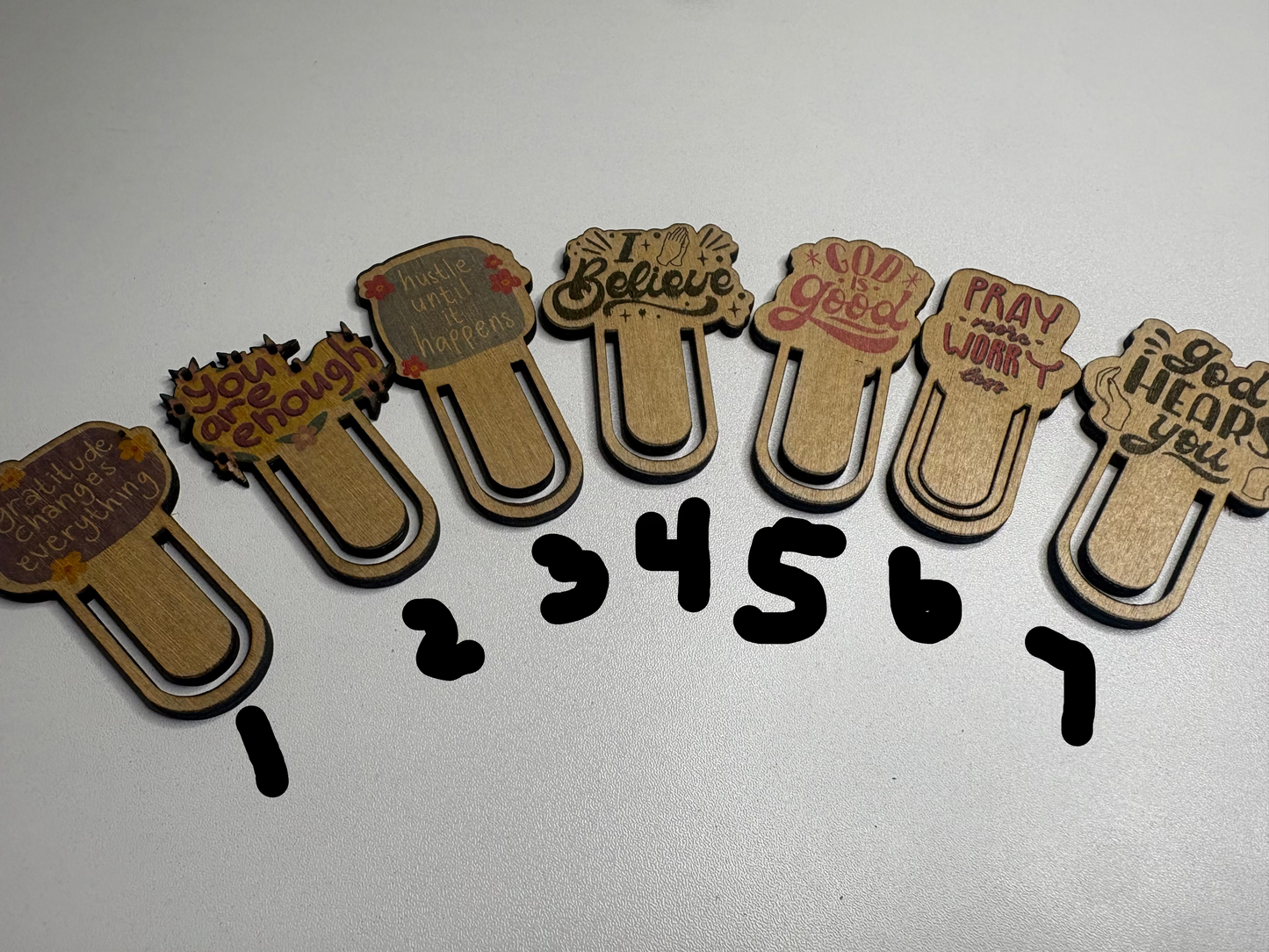 Wooden Paper Clip Bookmarks