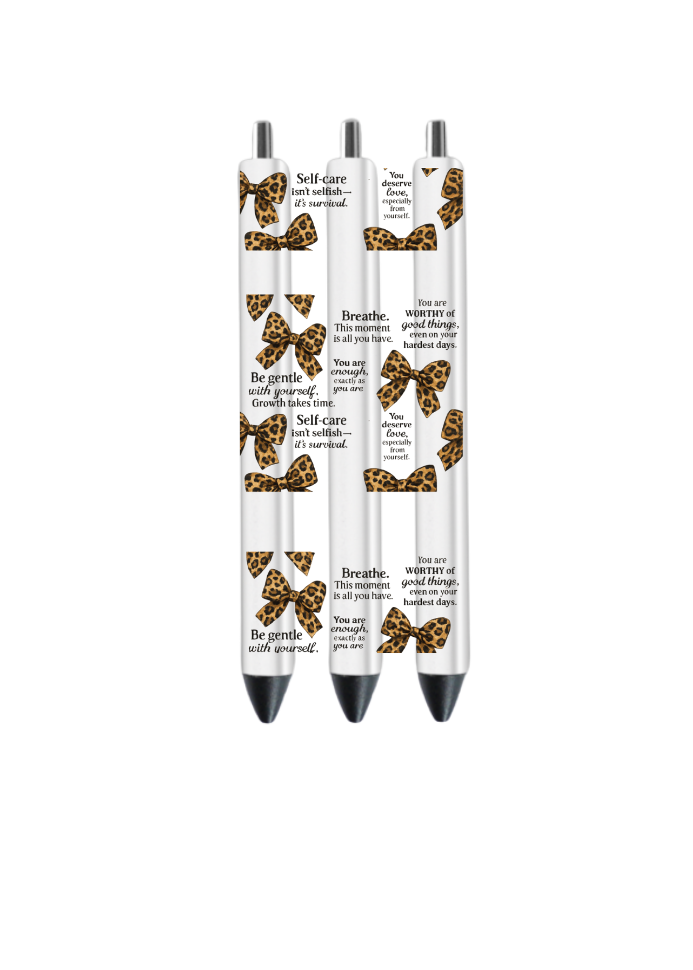 Self -Care Affirmations -Leopard Ribbon -UV DTF