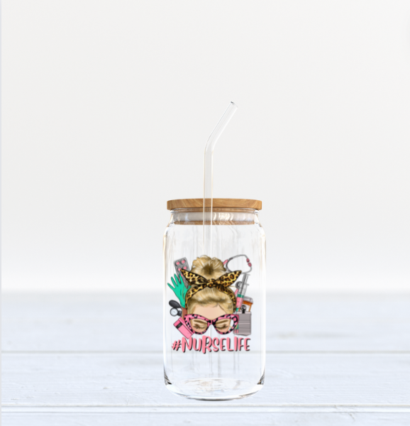 Nurse life (Blonde Hair) - UV DTF decal -3''