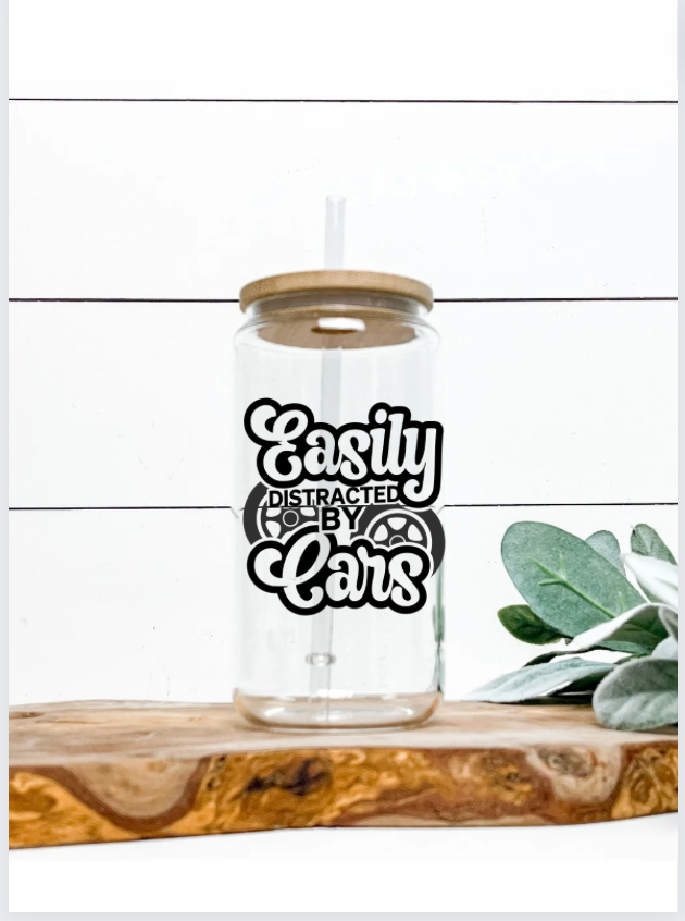 Easily distracted by cars-UV DTF DECAL 3"