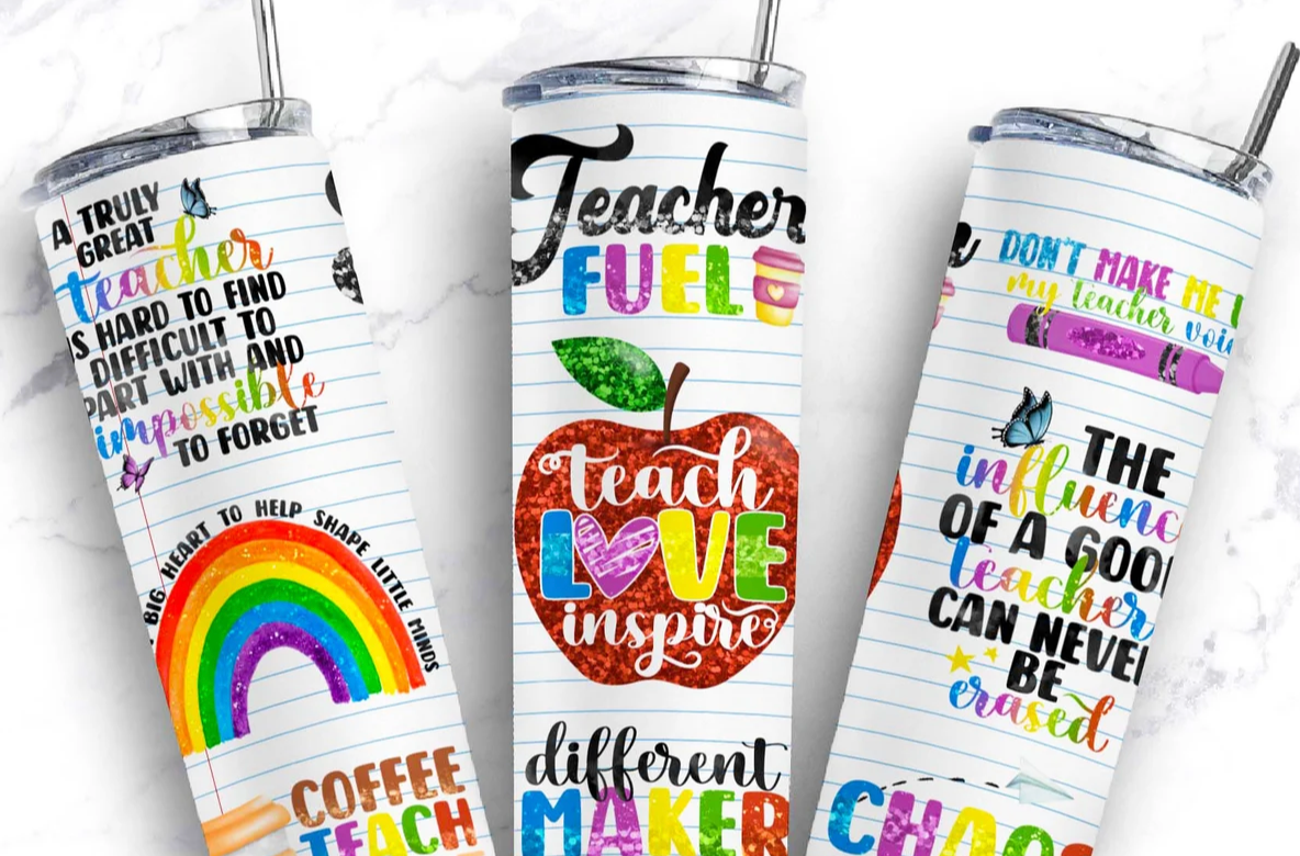 Teach Love Inspire -20oz Skinny Tumbler Sublimation