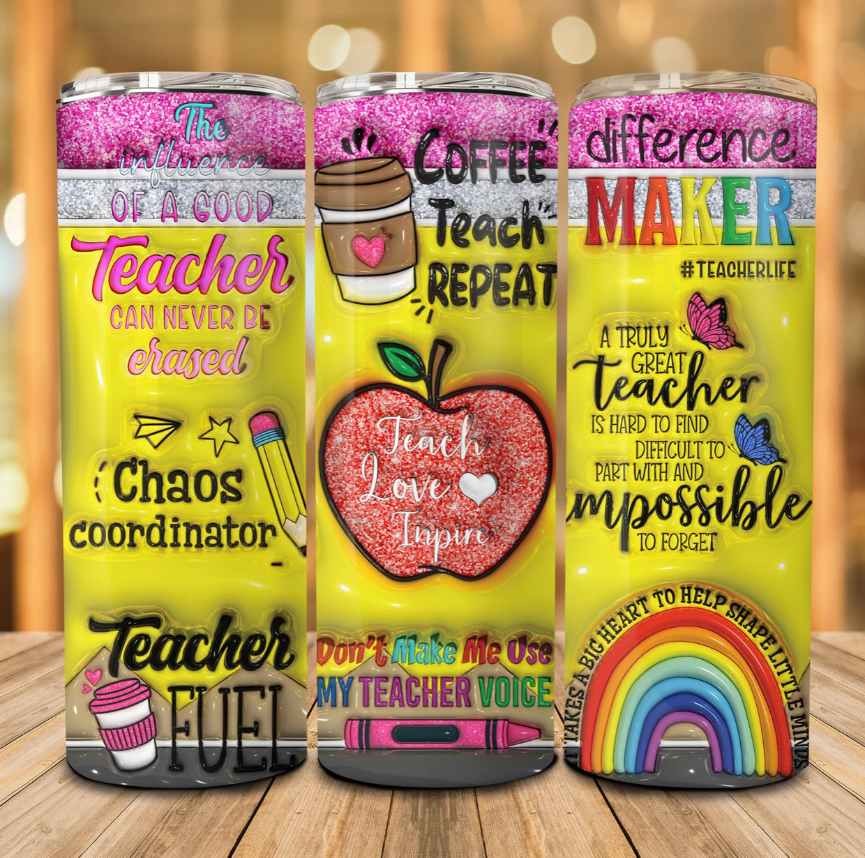 Teach Love Inspire -20oz Skinny Tumbler Sublimation