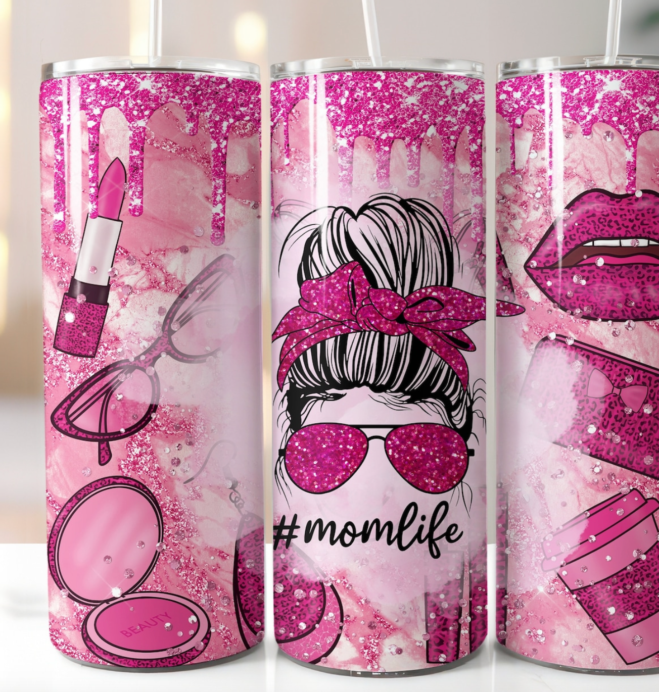 Mom like-pink 20oz Skinny Tumbler Sublimation