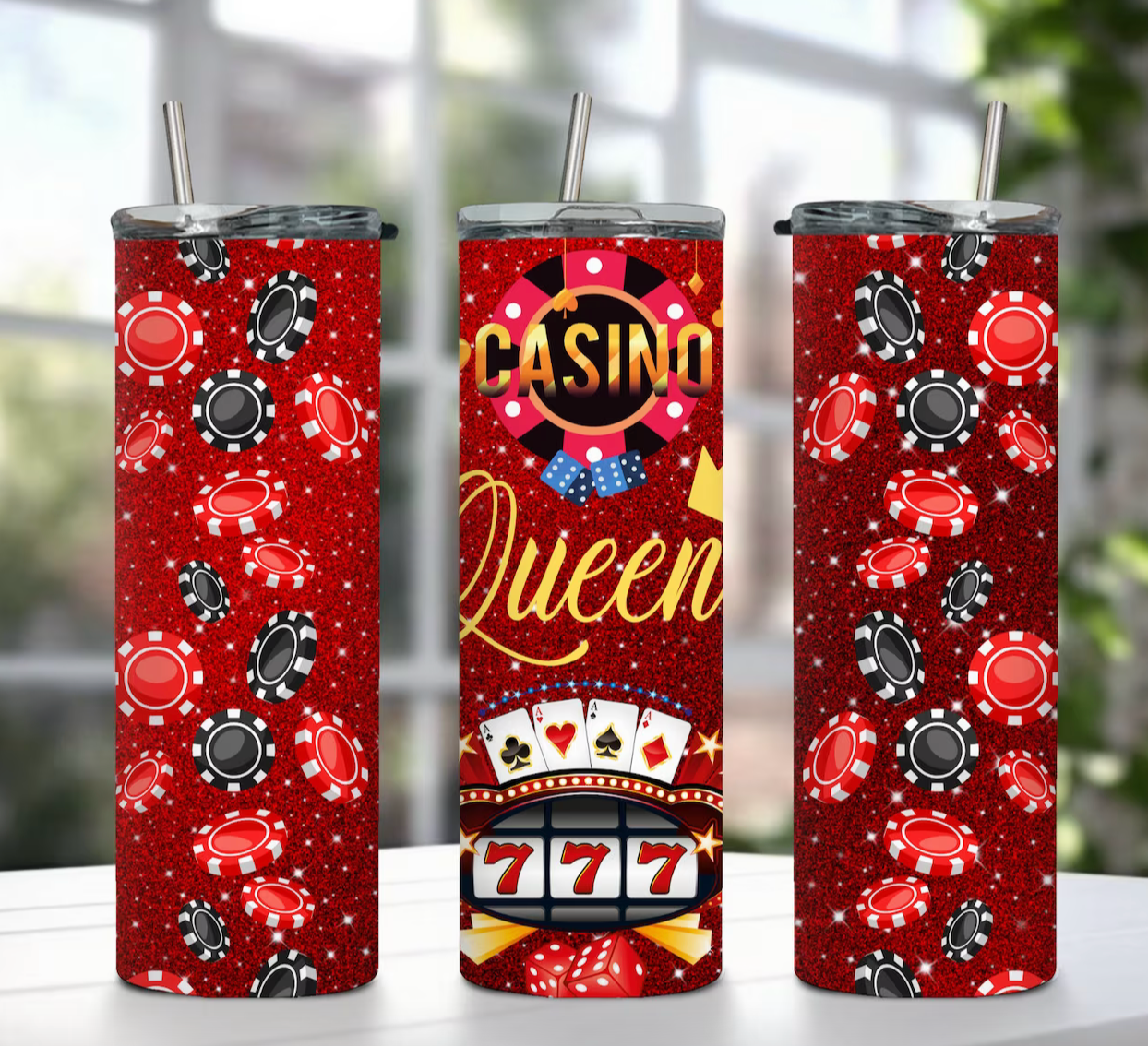 Casino Queen Tumbler Wrap Tumbler-20oz Skinny Tumbler