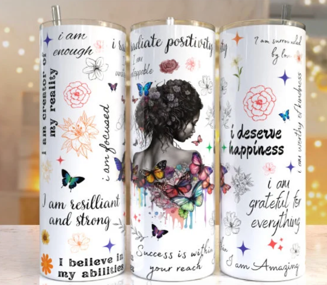 i deserve happiness 20oz Skinny Tumbler Sublimation