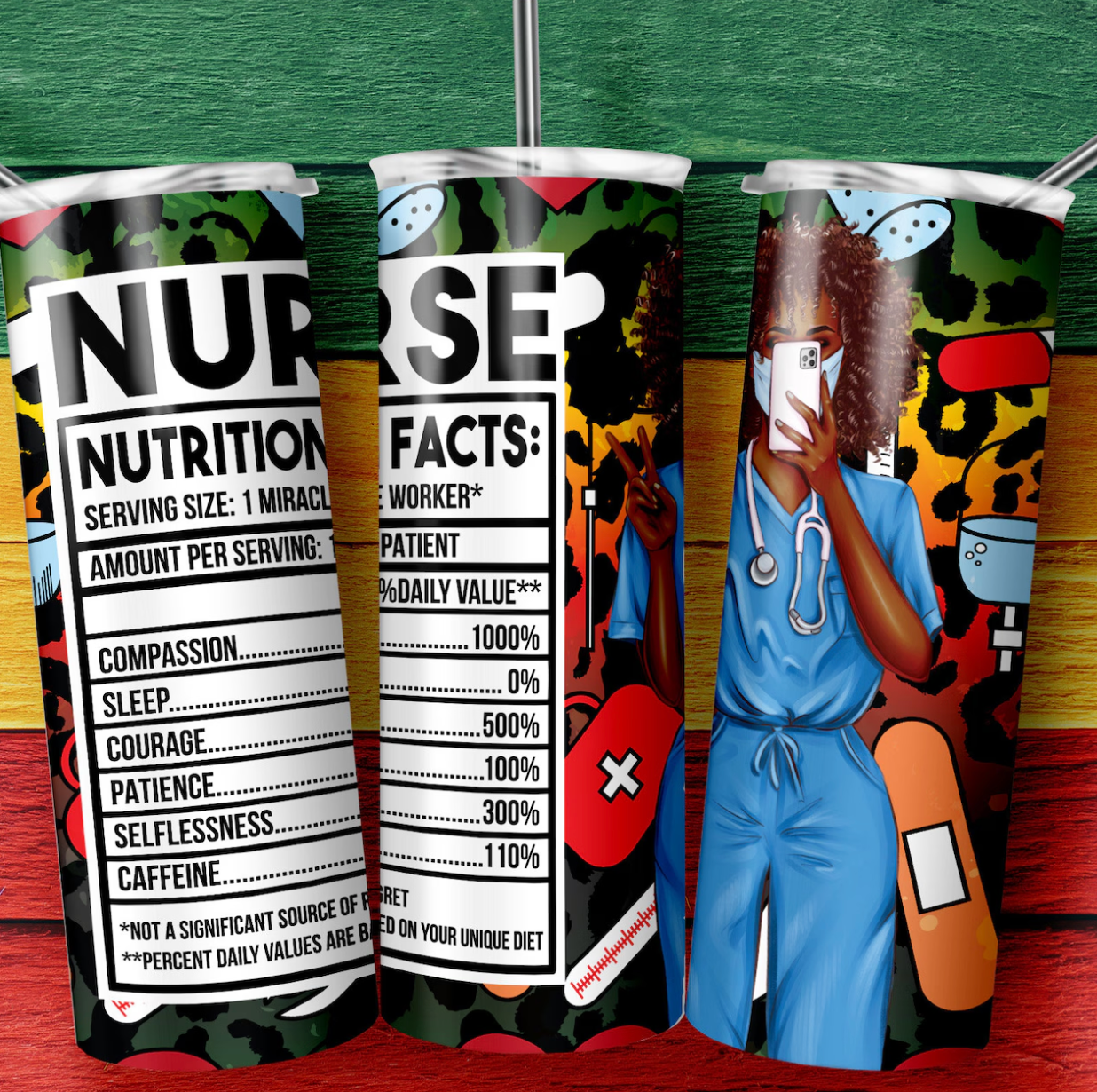 Nurse Nutrition Facts Black History -20oz Skinny Tumbler ( balck history theme)