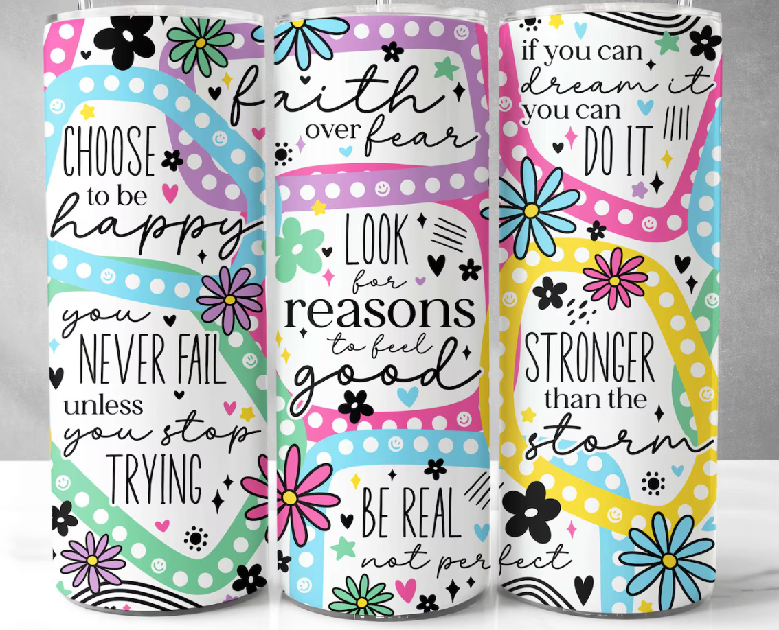 Look for reasons to feel good- Motivational-20oz Skinny Tumbler