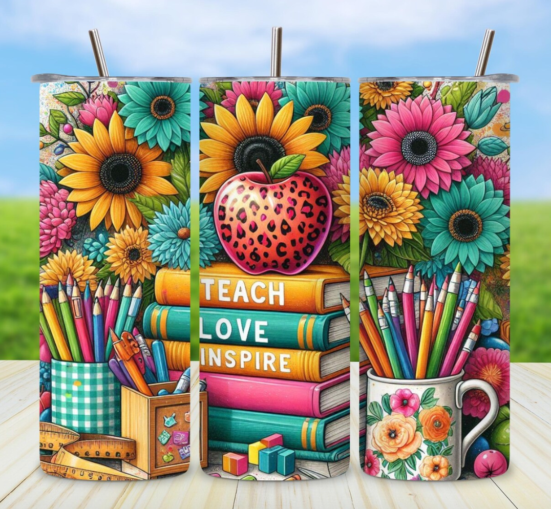 Teacher Life -20oz Skinny Tumbler