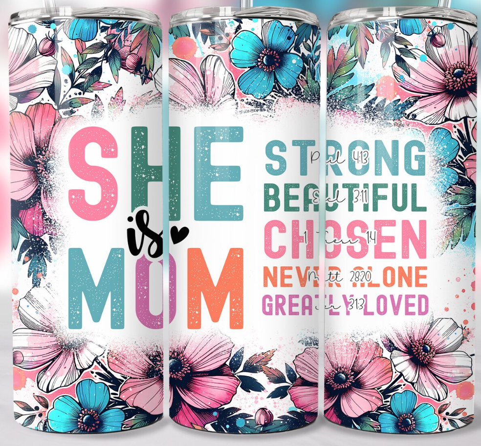 She is Mom -20oz Skinny Tumbler